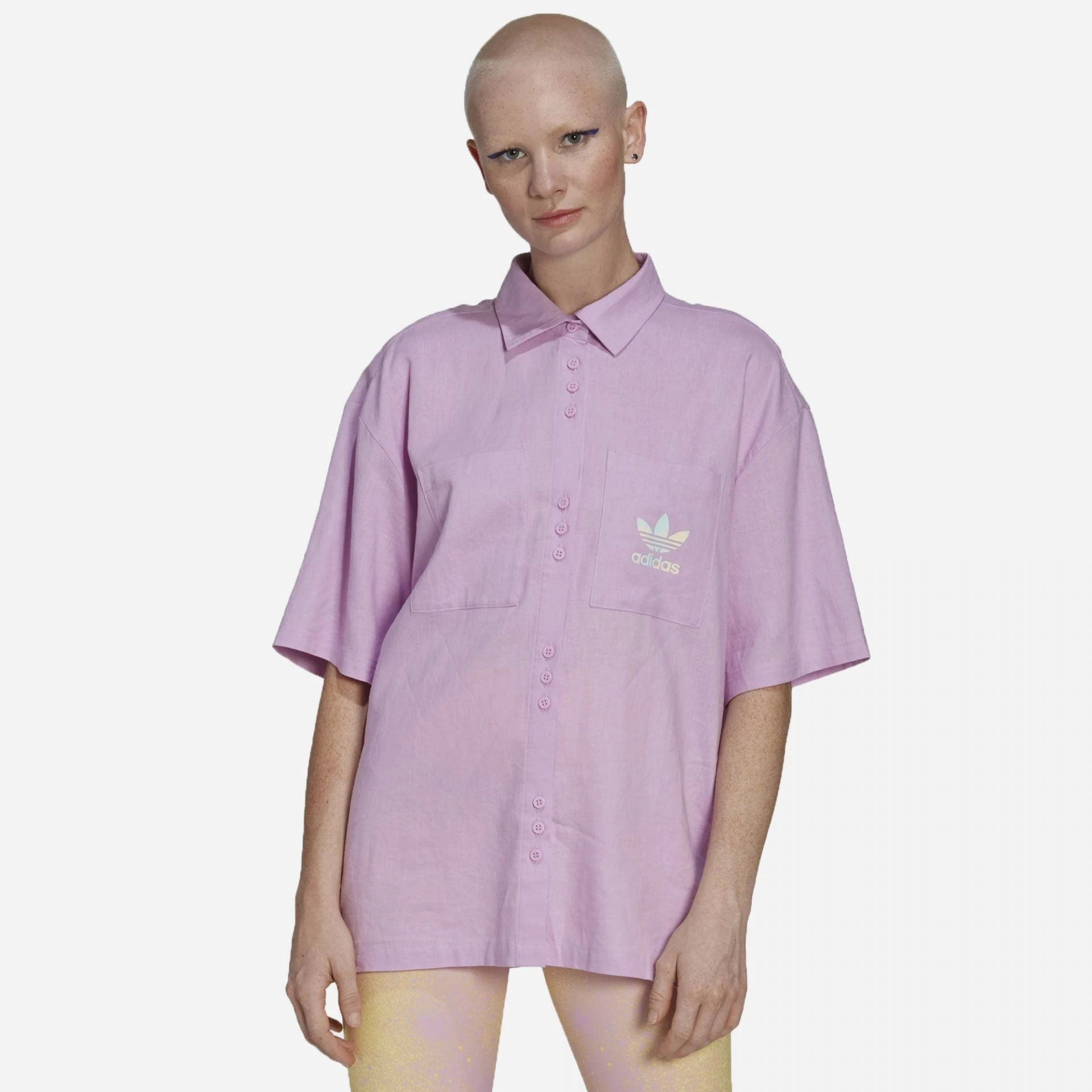 Adidas Originals | LINEN SHIRT  { BLISS LILAC