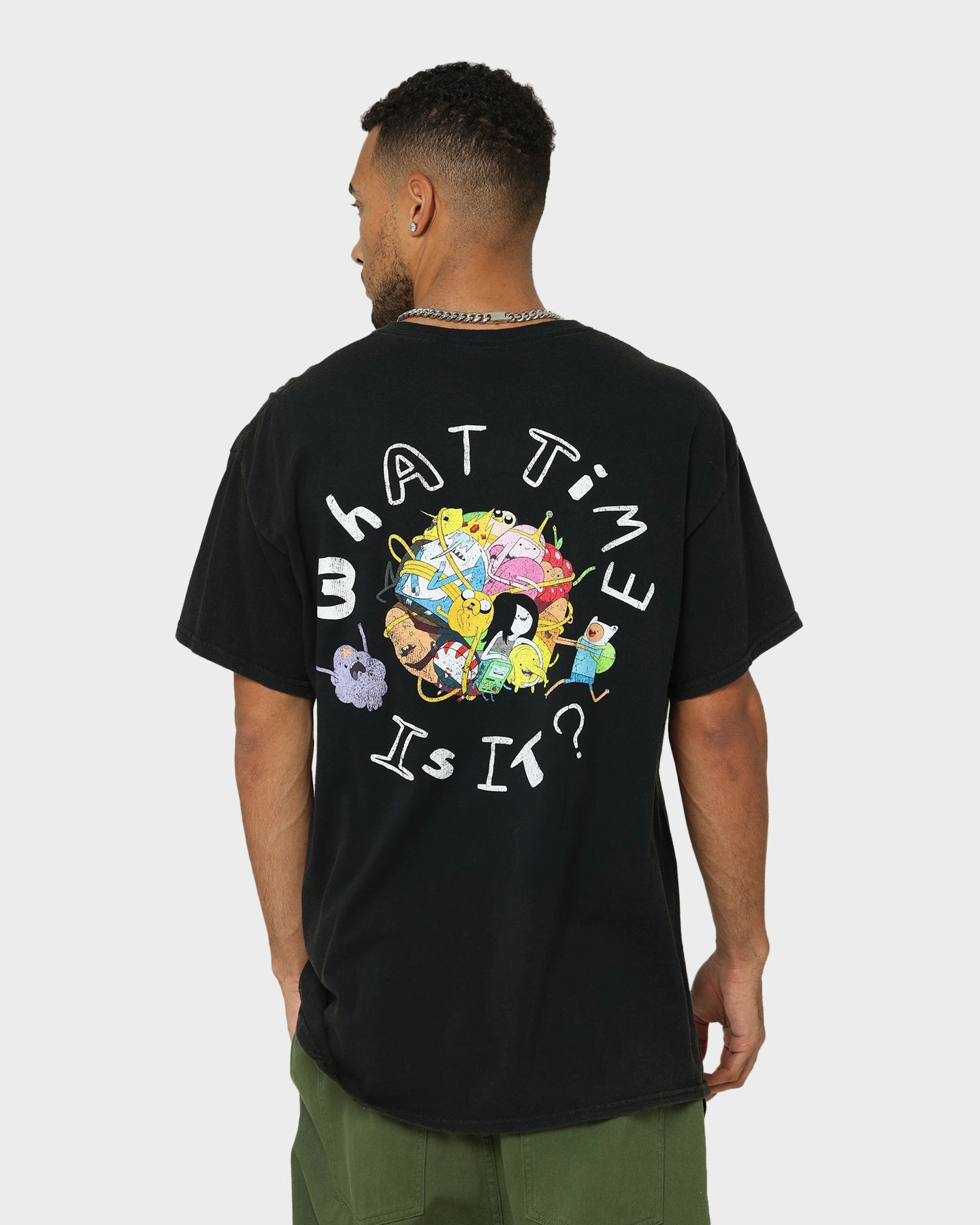 American Thrift X Adventure Time What Time Is It Vintage T-Shirt Black Wash