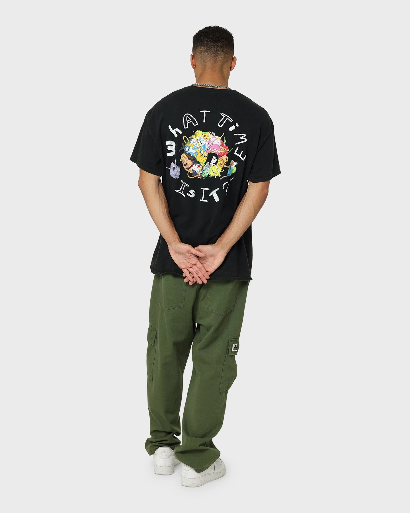 American Thrift X Adventure Time What Time Is It Vintage T-Shirt Black Wash
