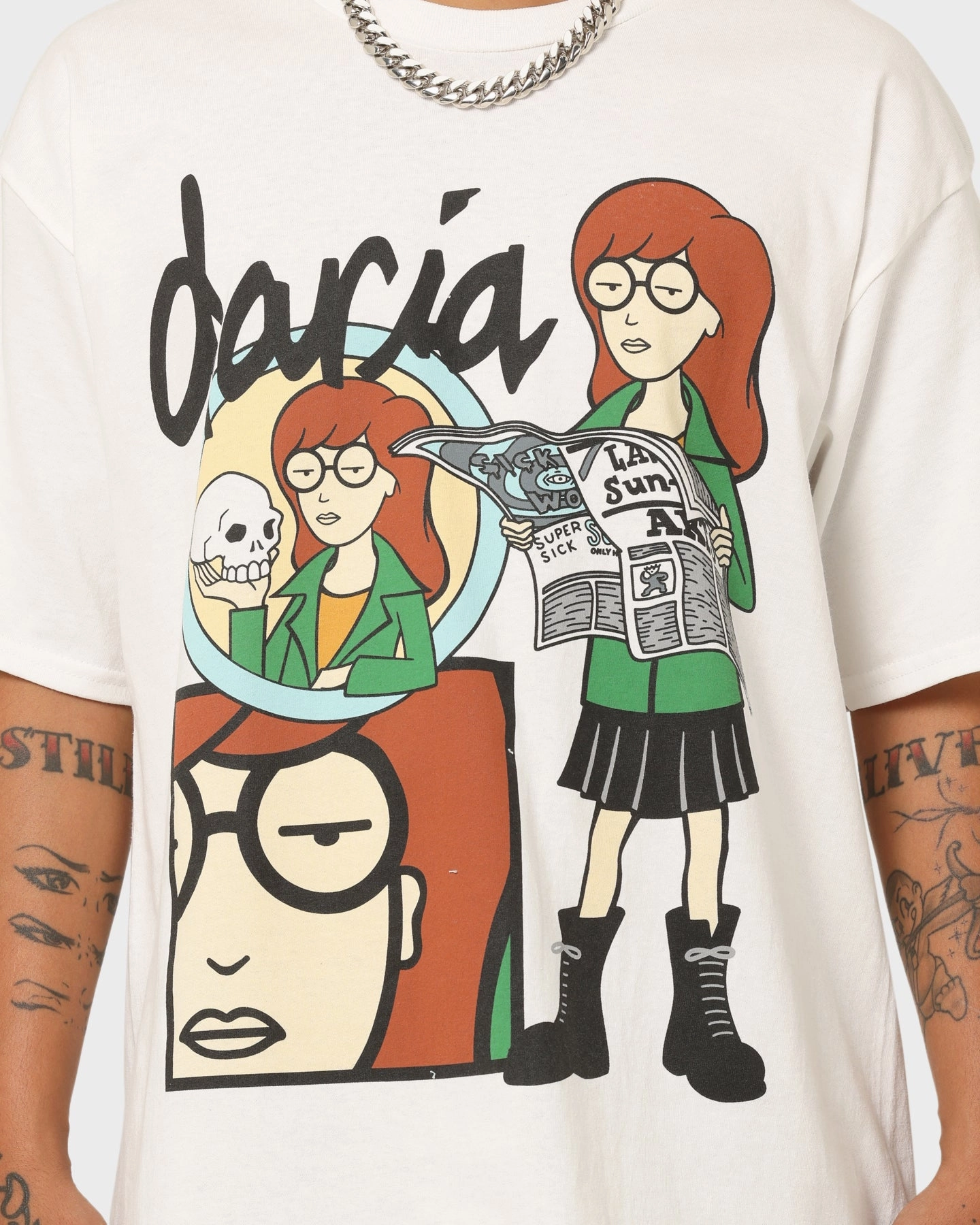 American Thrift X Daria Daria Premium Vintage T-Shirt White