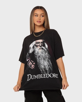 American Thrift X Harry Potter Dumbledore Vintage T-Shirt Black Wash