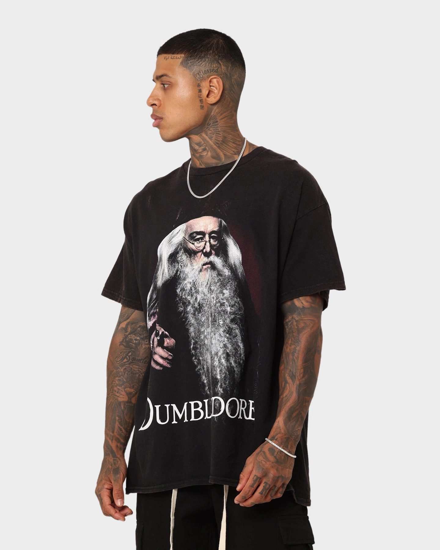 American Thrift X Harry Potter Dumbledore Vintage T-Shirt Black Wash
