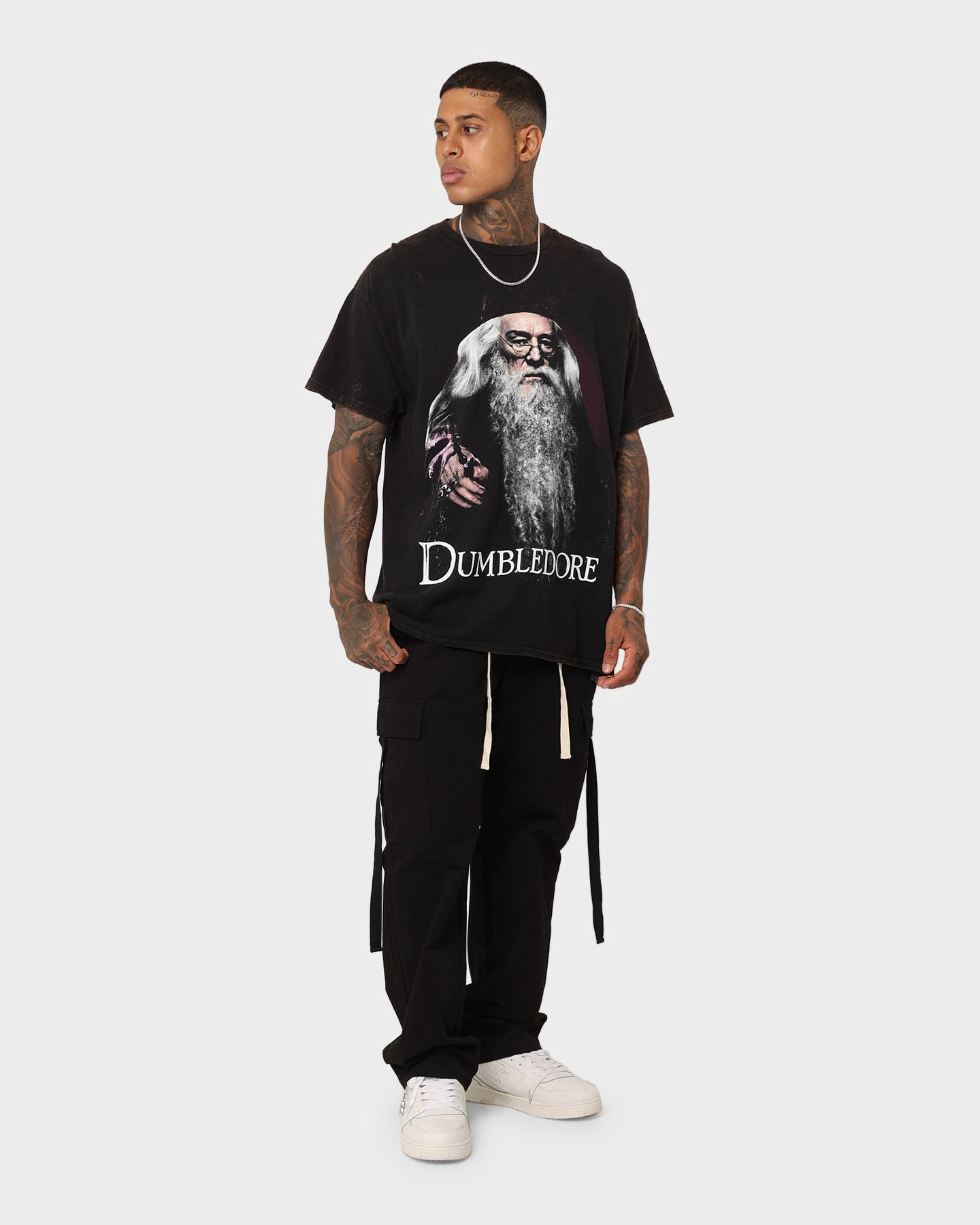 American Thrift X Harry Potter Dumbledore Vintage T-Shirt Black Wash