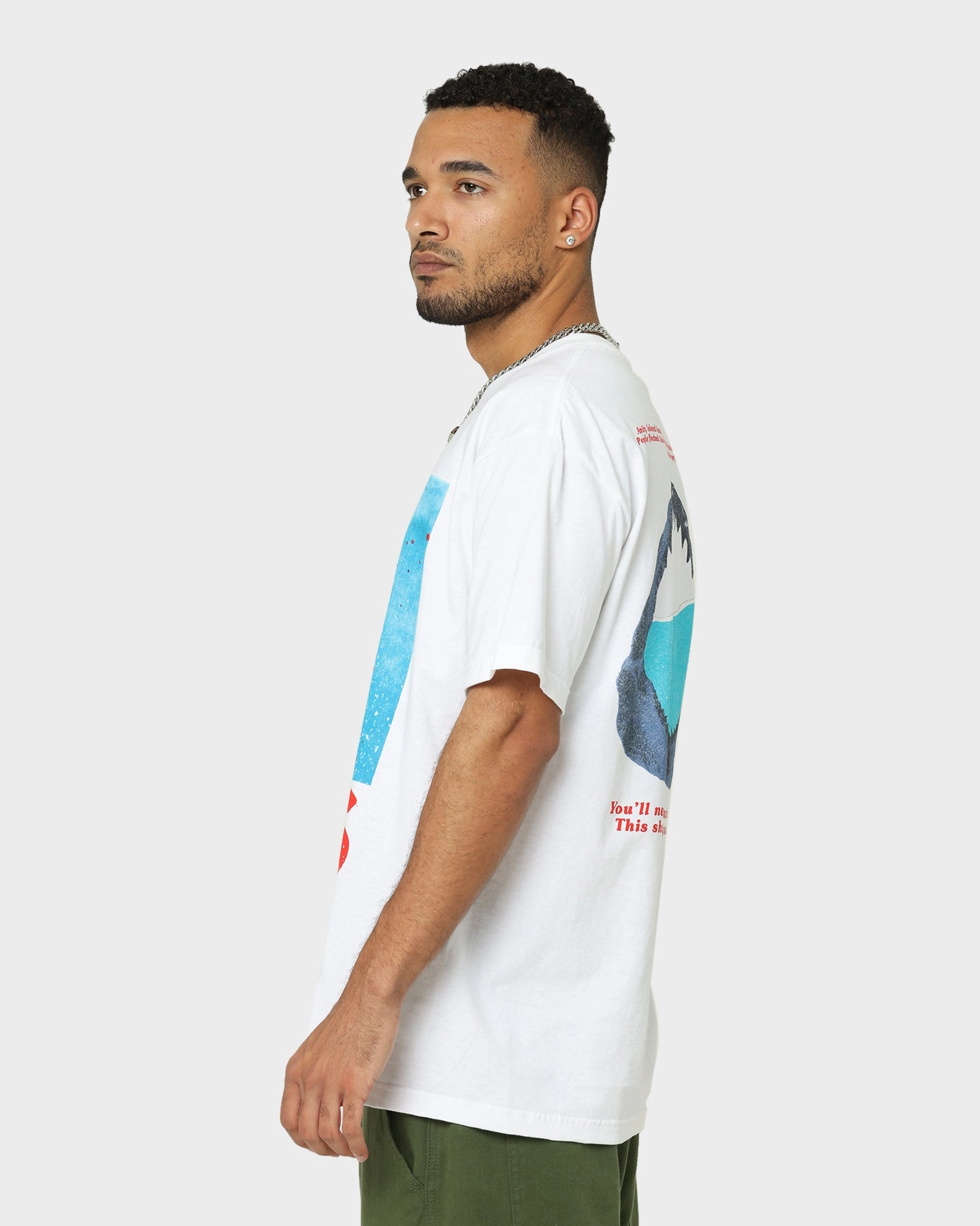 American Thrift X Jaws Jaws Poster T-Shirt White