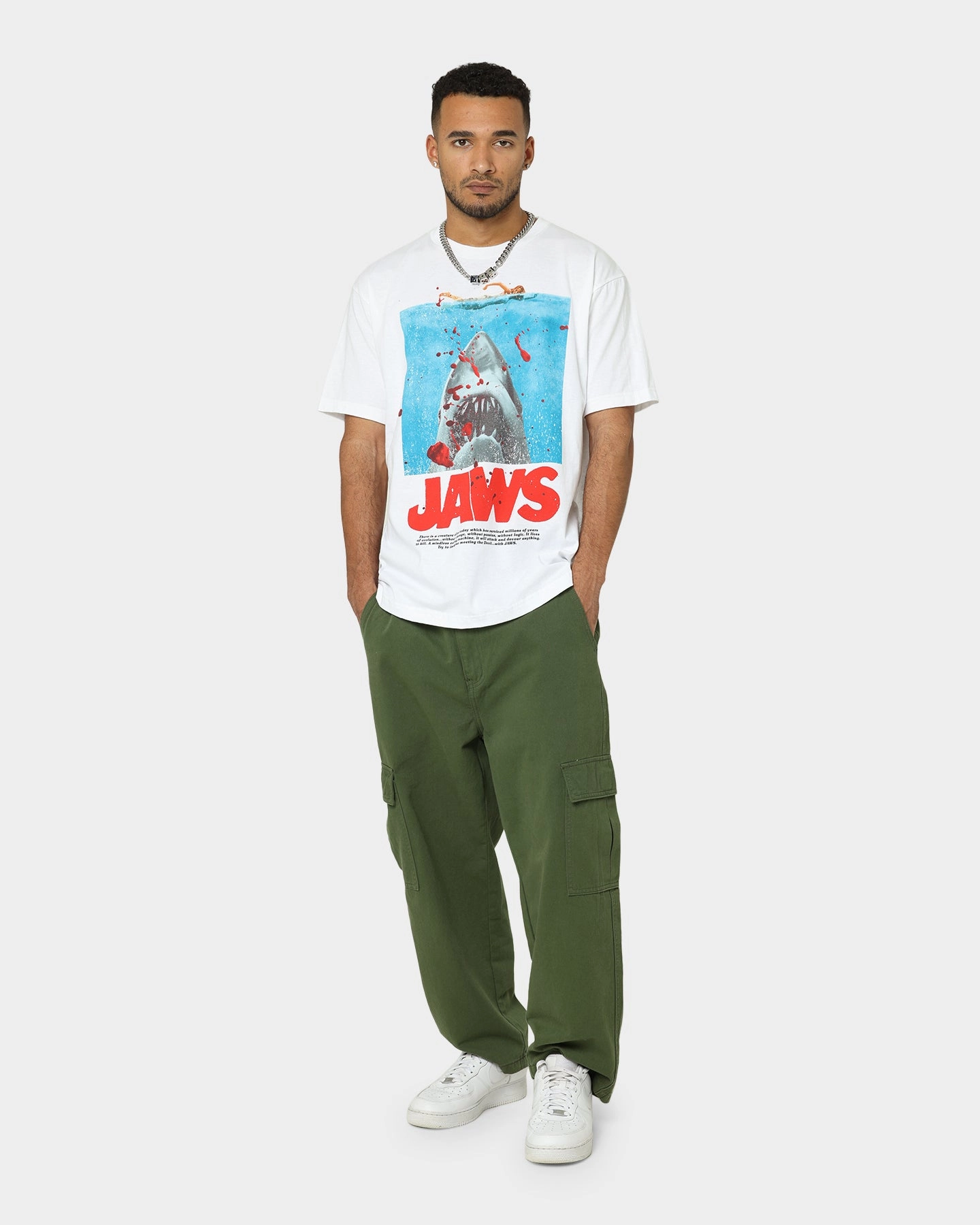 American Thrift X Jaws Jaws Poster T-Shirt White