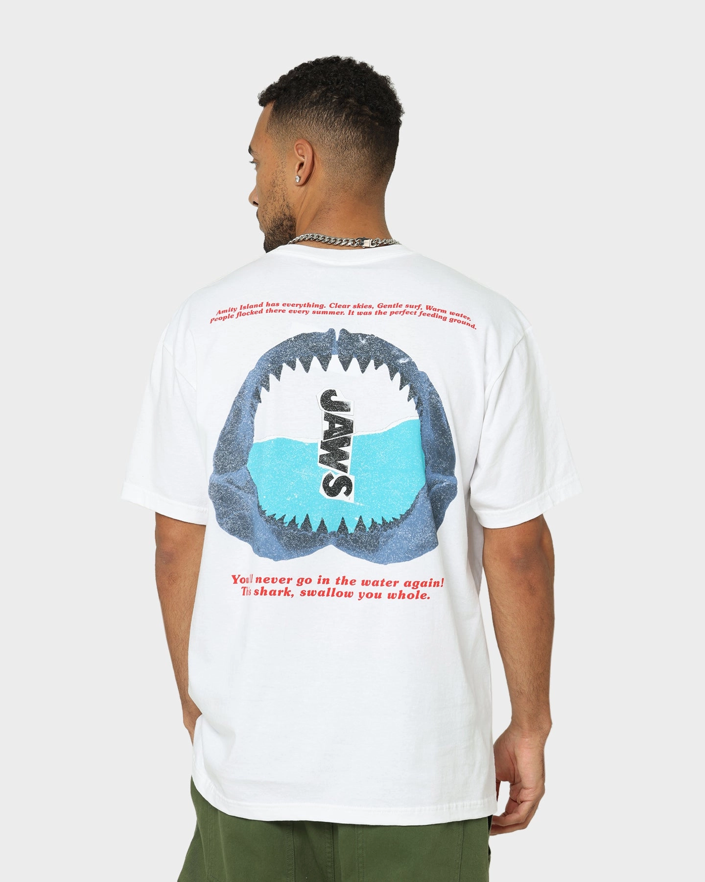 American Thrift X Jaws Jaws Poster T-Shirt White