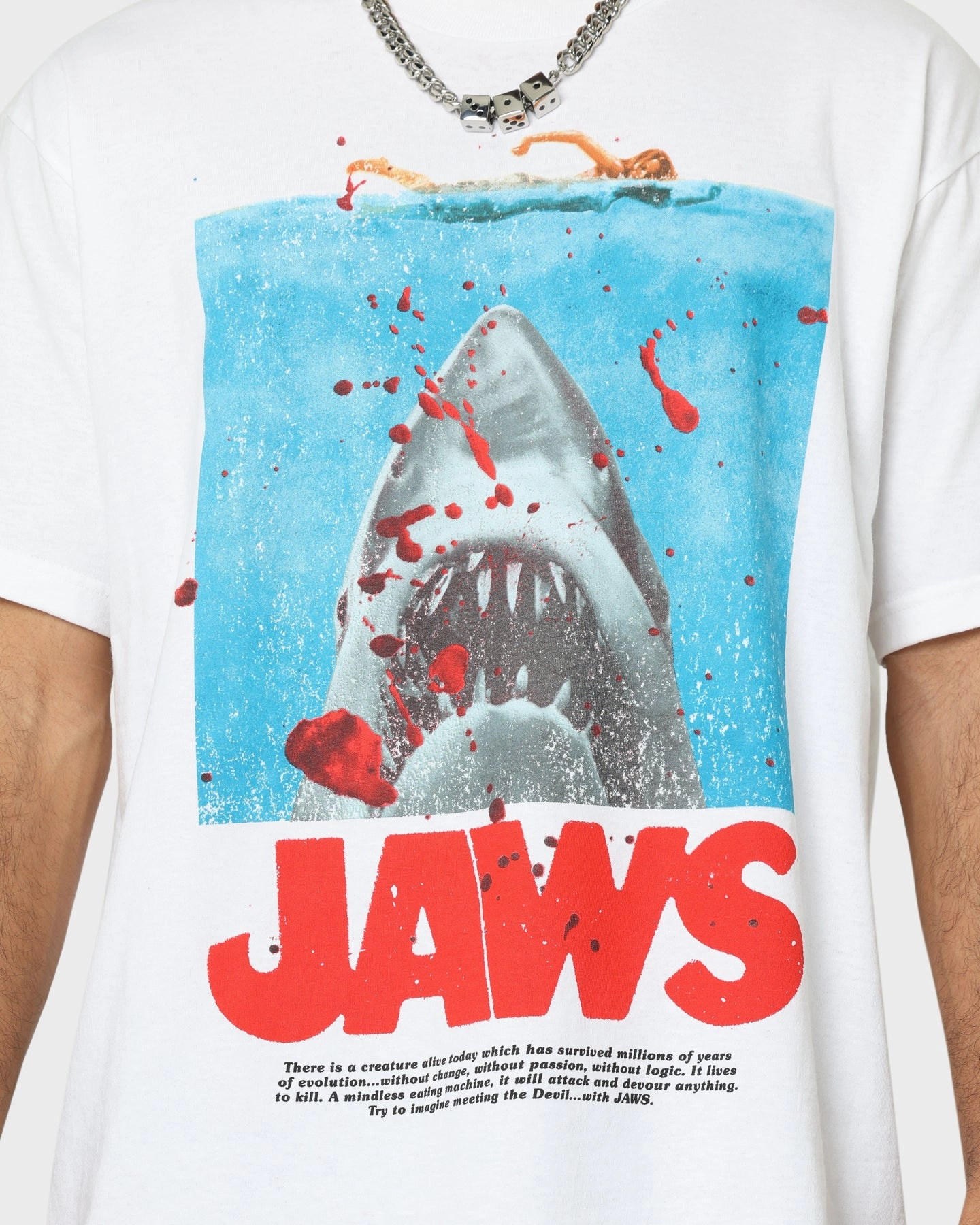 American Thrift X Jaws Jaws Poster T-Shirt White