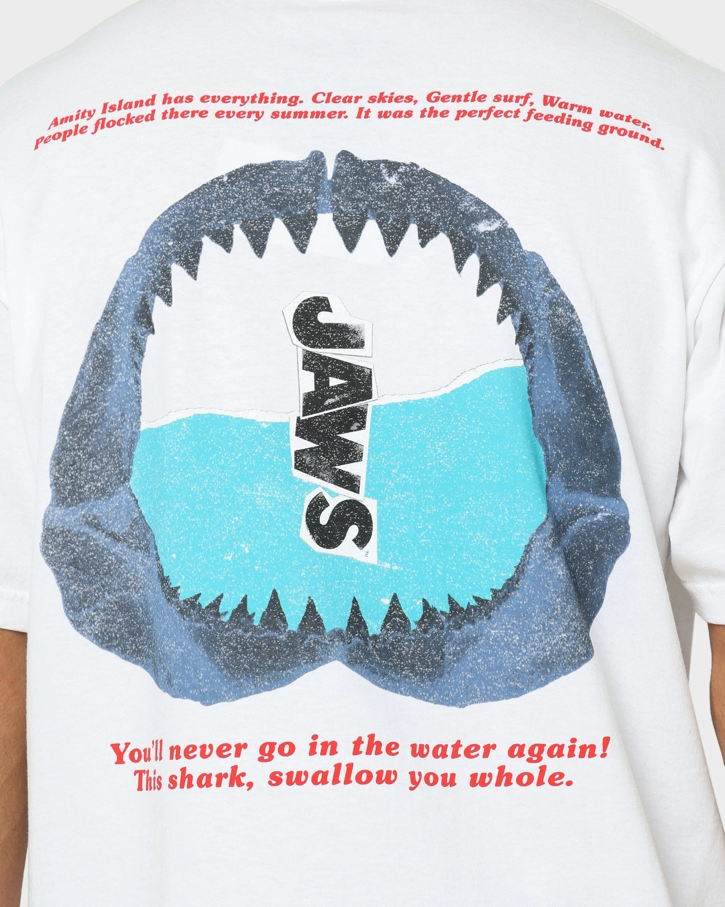 American Thrift X Jaws Jaws Poster T-Shirt White