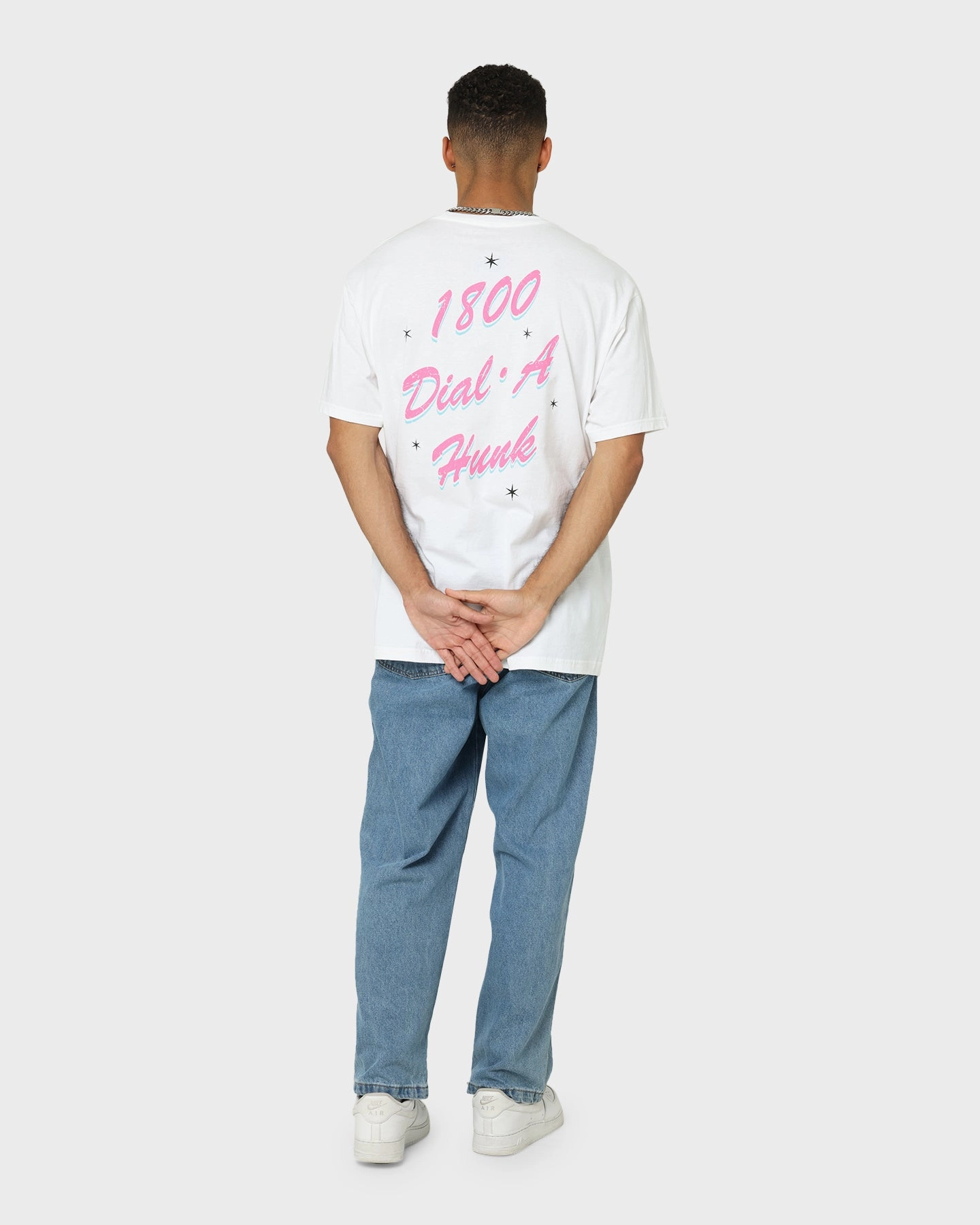 American Thrift X Johnny Bravo Dial-A-Hunk T-Shirt White
