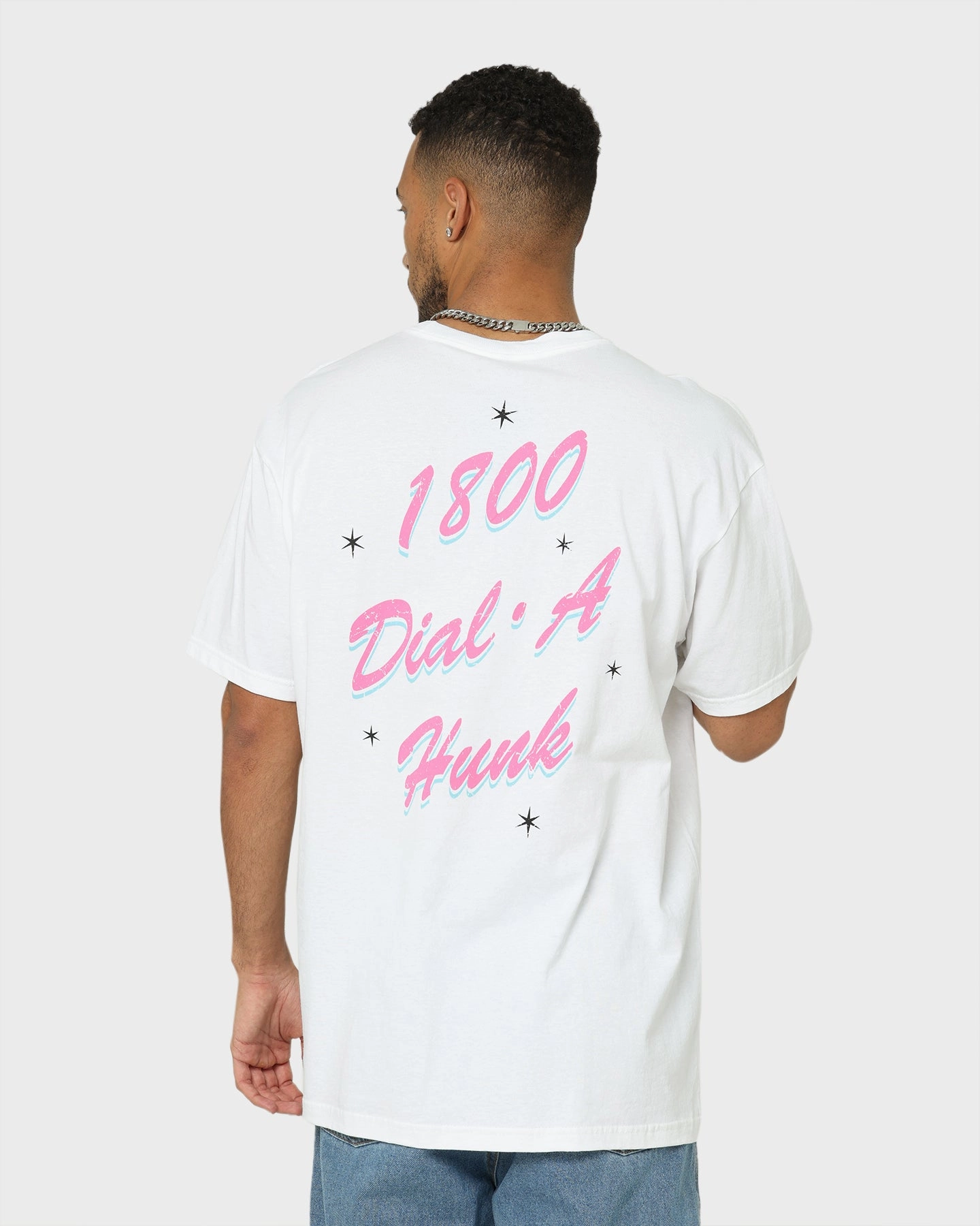 American Thrift X Johnny Bravo Dial-A-Hunk T-Shirt White