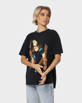 American Thrift X Johnny Bravo Man. I'm Pretty Vintage T-Shirt Black Wash