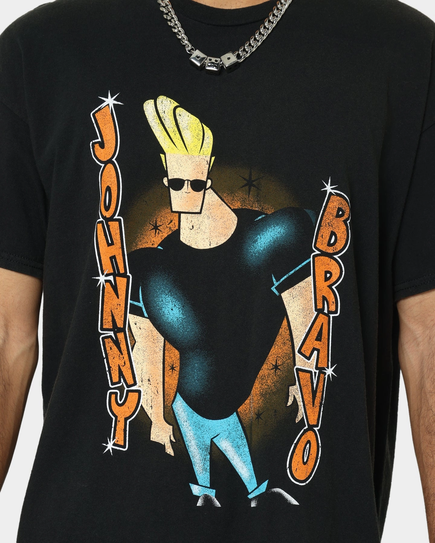 American Thrift X Johnny Bravo Man. I'm Pretty Vintage T-Shirt Black Wash