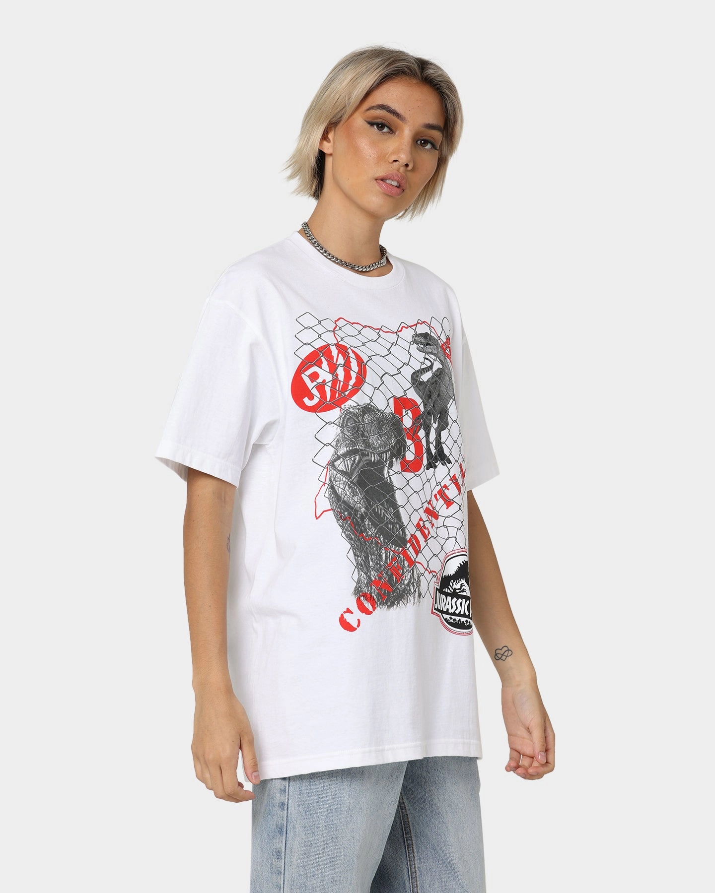 American Thrift X Jurassic Park Jurassic Park T-Shirt White