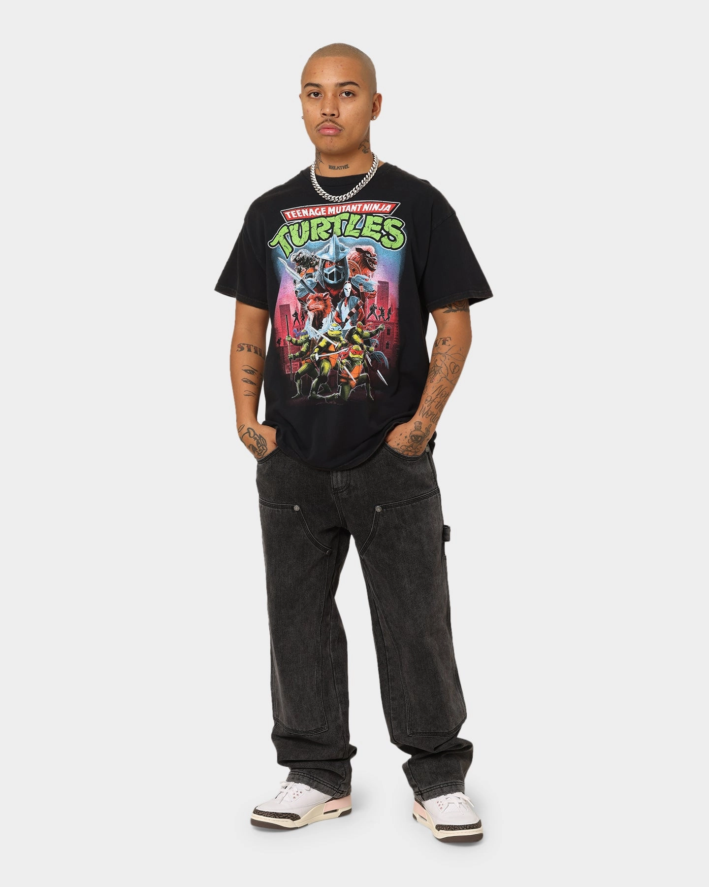 American Thrift X Teenage Mutant Ninja Turtles Poster V1 Vintage T-Shirt Vintage Black