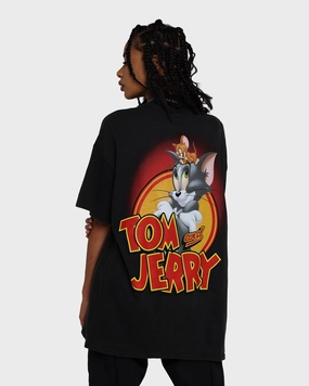 American Thrift X Tom and Jerry Vintage T-Shirt Black Wash