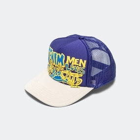 DENIM MEN LOVE CATS Trucker Cap - Purple