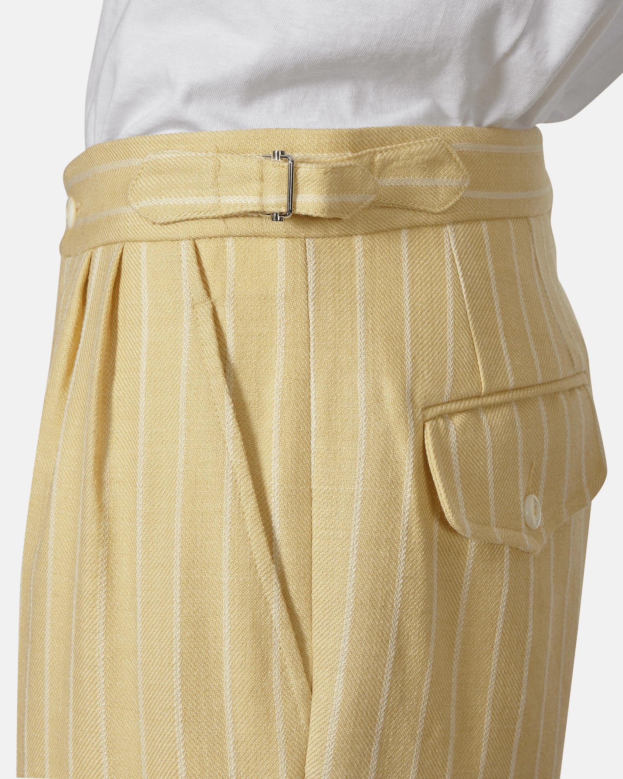 Dennis Stripe Trousers Cream / White
