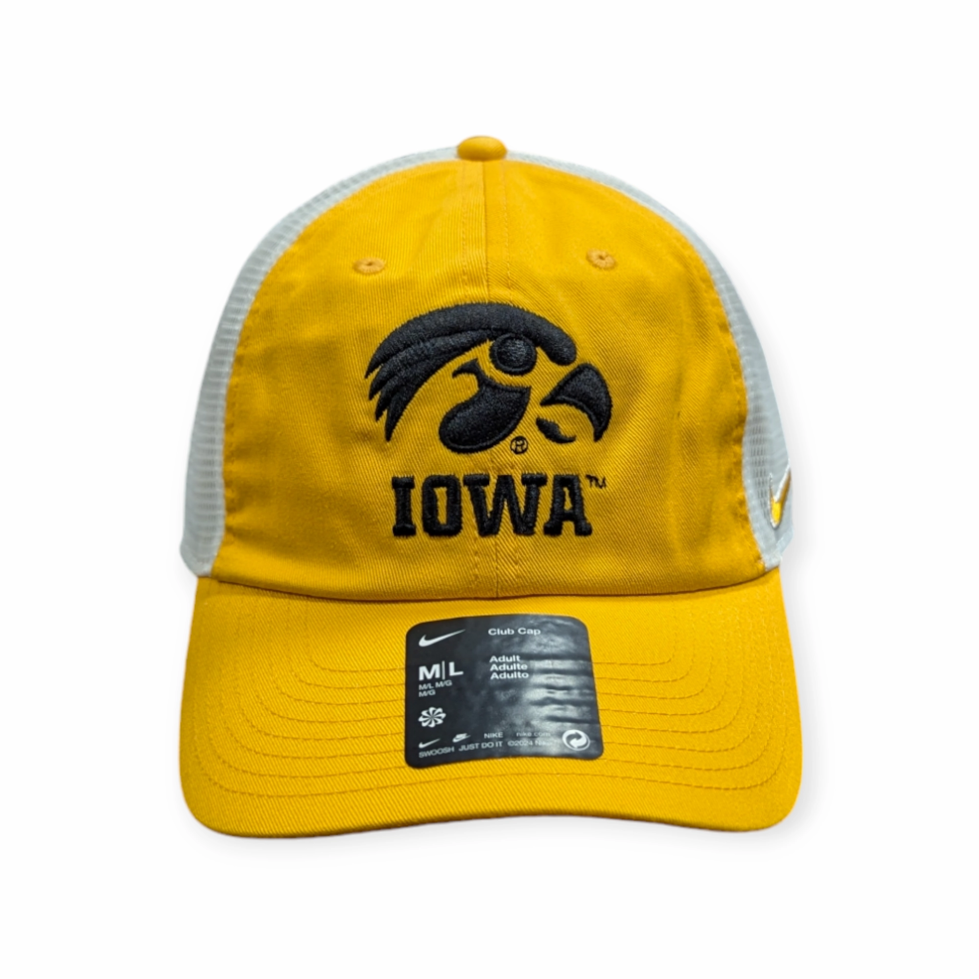 Iowa Hawkeyes Nike Yellow Club Unstructured Adjustable Trucker Hat