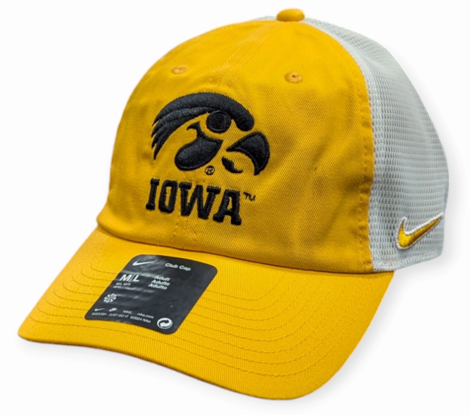 Iowa Hawkeyes Nike Yellow Club Unstructured Adjustable Trucker Hat