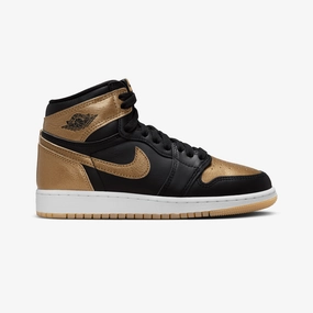 JORDAN | AIR JORDAN 1 HIGH OG (GS) { BLACK/METALLIC GOLD-SAIL
