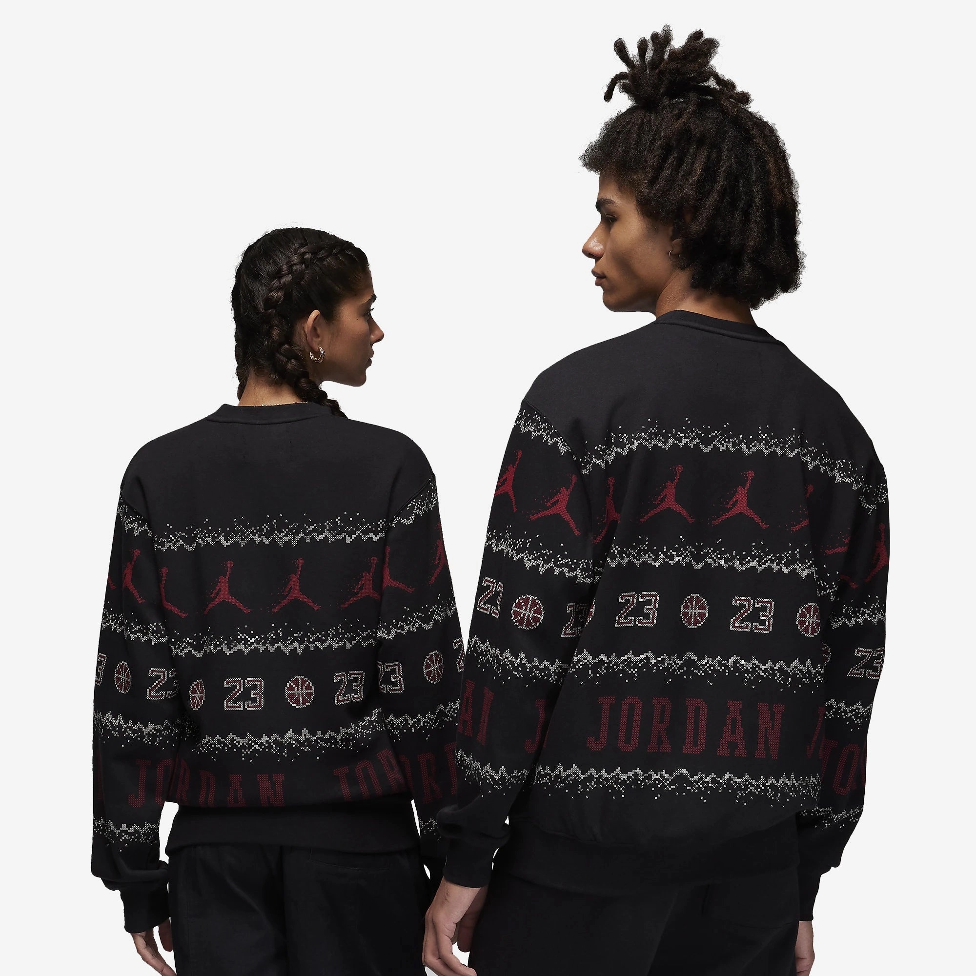 Jordan | ESSENTIALS HOLIDAY FLEECE CREW  { BLACK