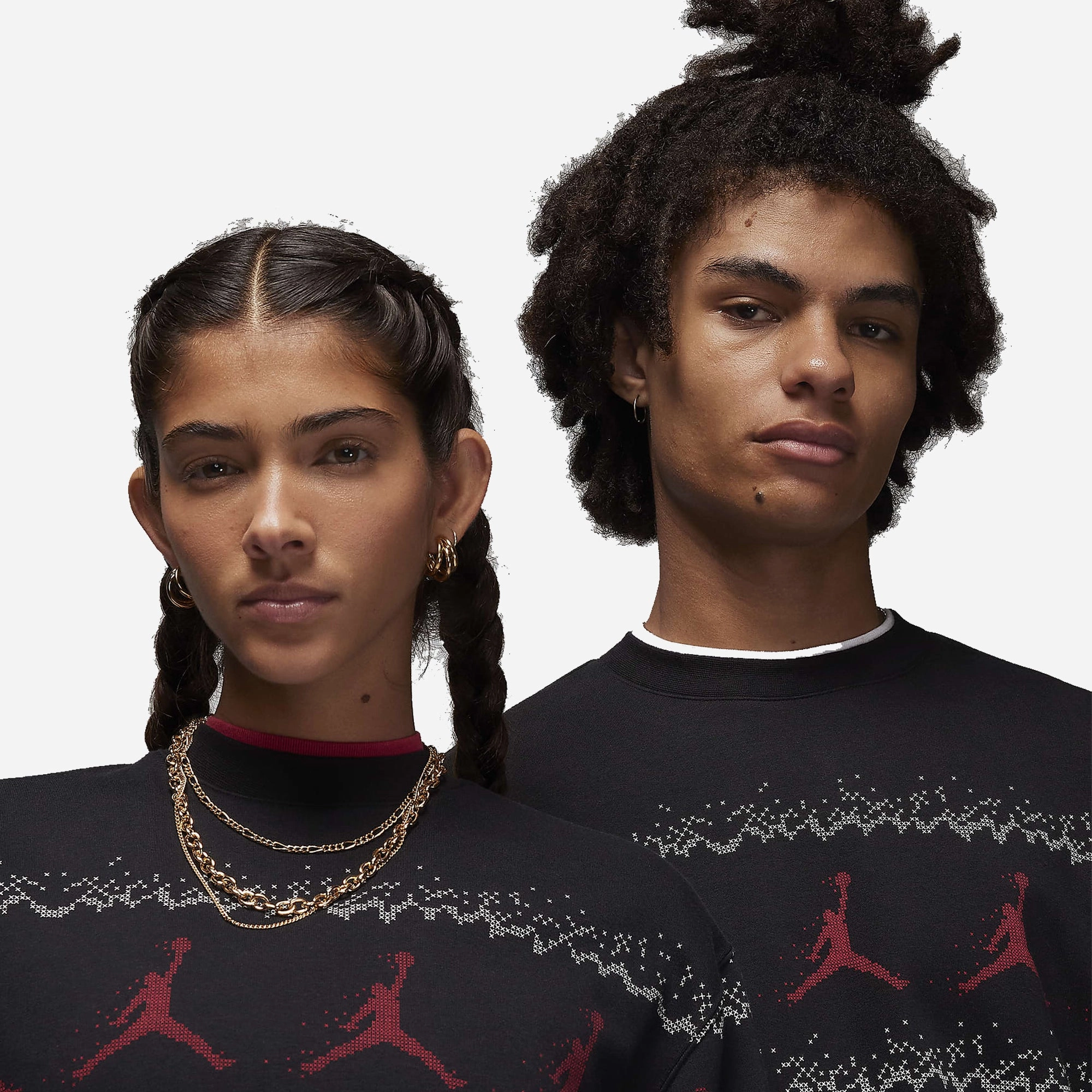 Jordan | ESSENTIALS HOLIDAY FLEECE CREW  { BLACK
