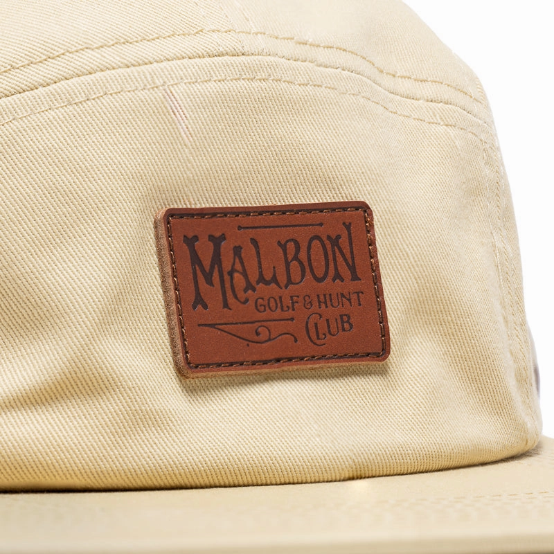 Malbon Golf Blind Ear Flap 5 Panel Hat - Sand