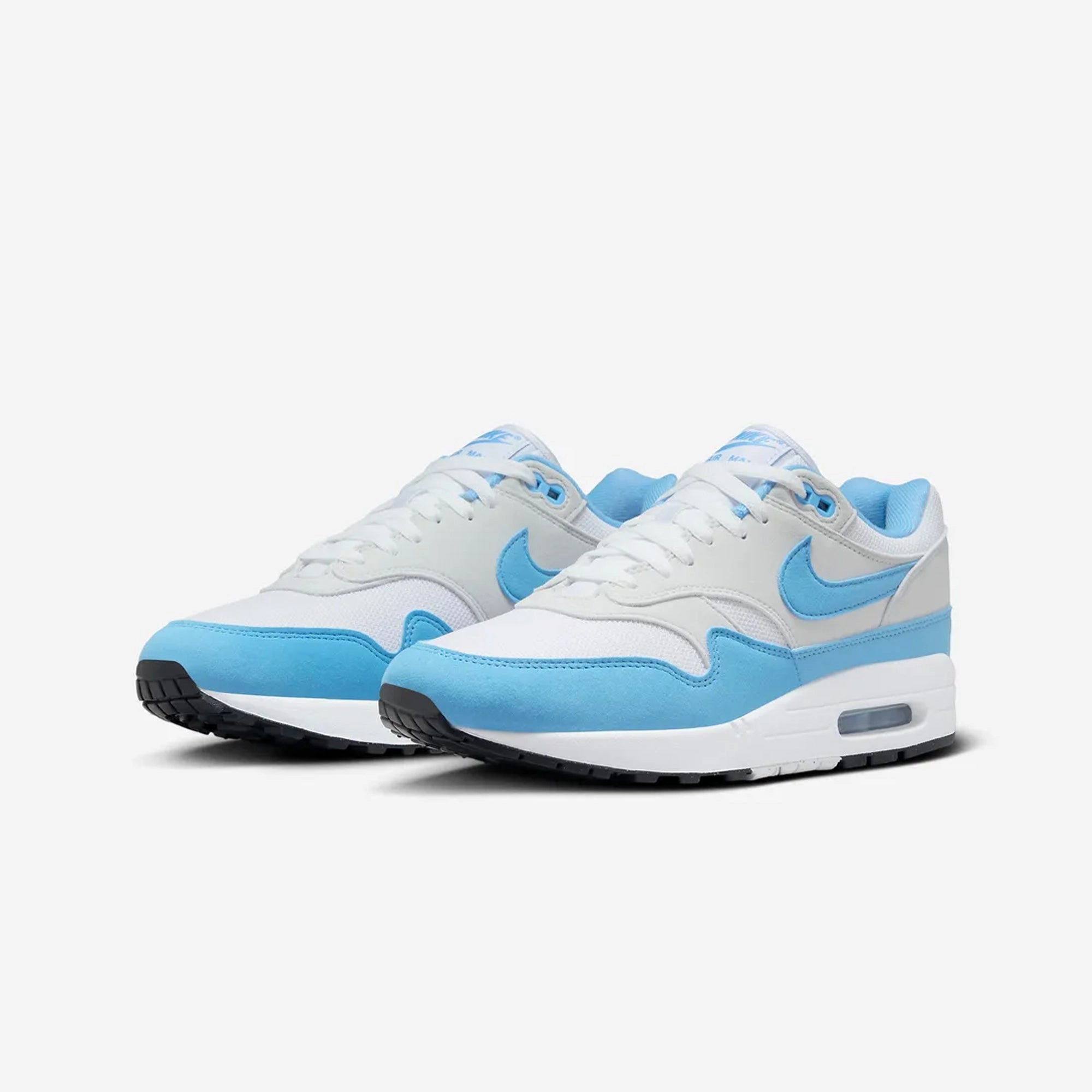 Nike | AIR MAX 1  { WHITE/UNIVERSITY BLUE-PHOTON DUST-BLACK
