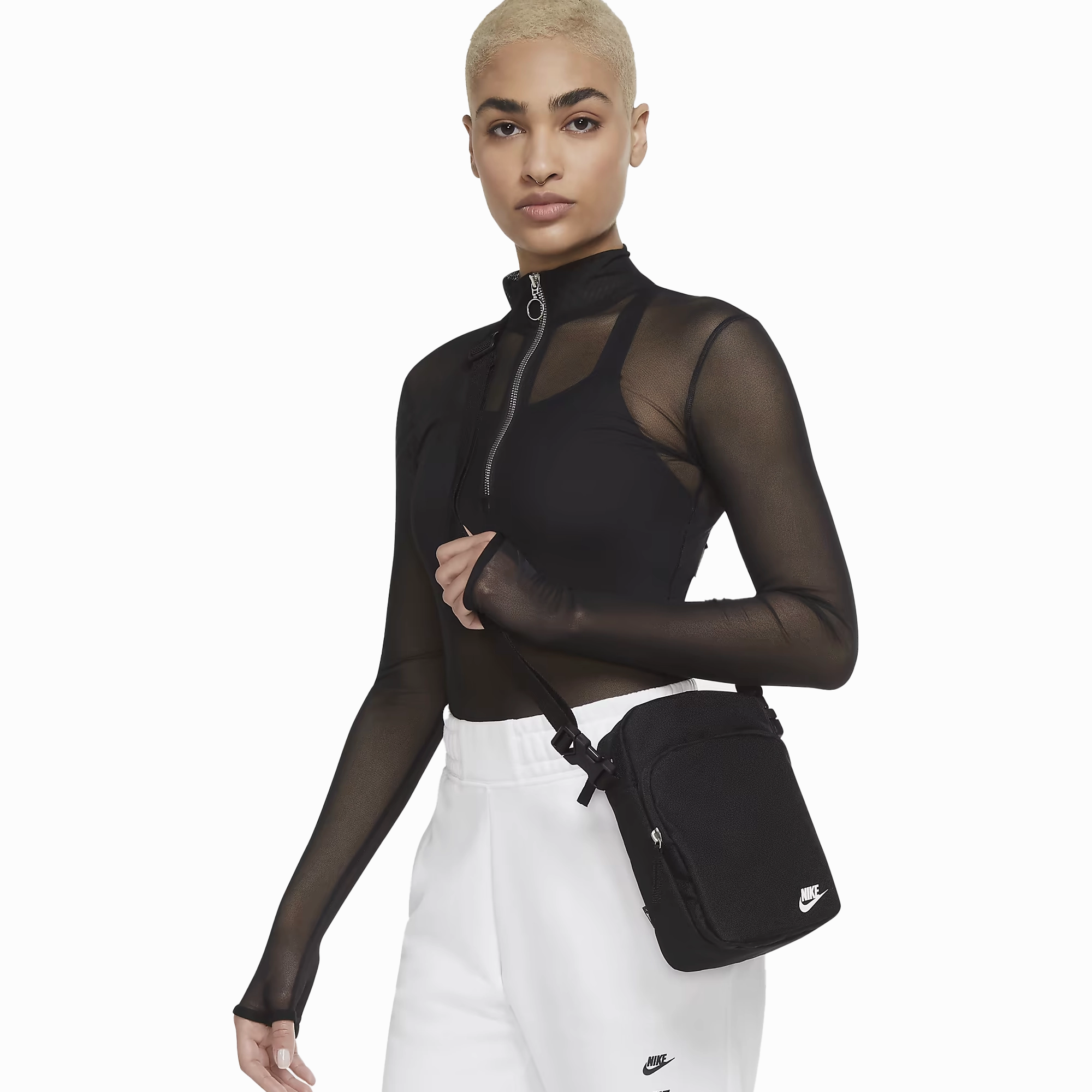 Nike Heritage Crossbody Bag (4L) Black/Black/White DB0456-010
