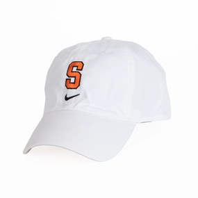 Nike Men's White Cap with Orange S