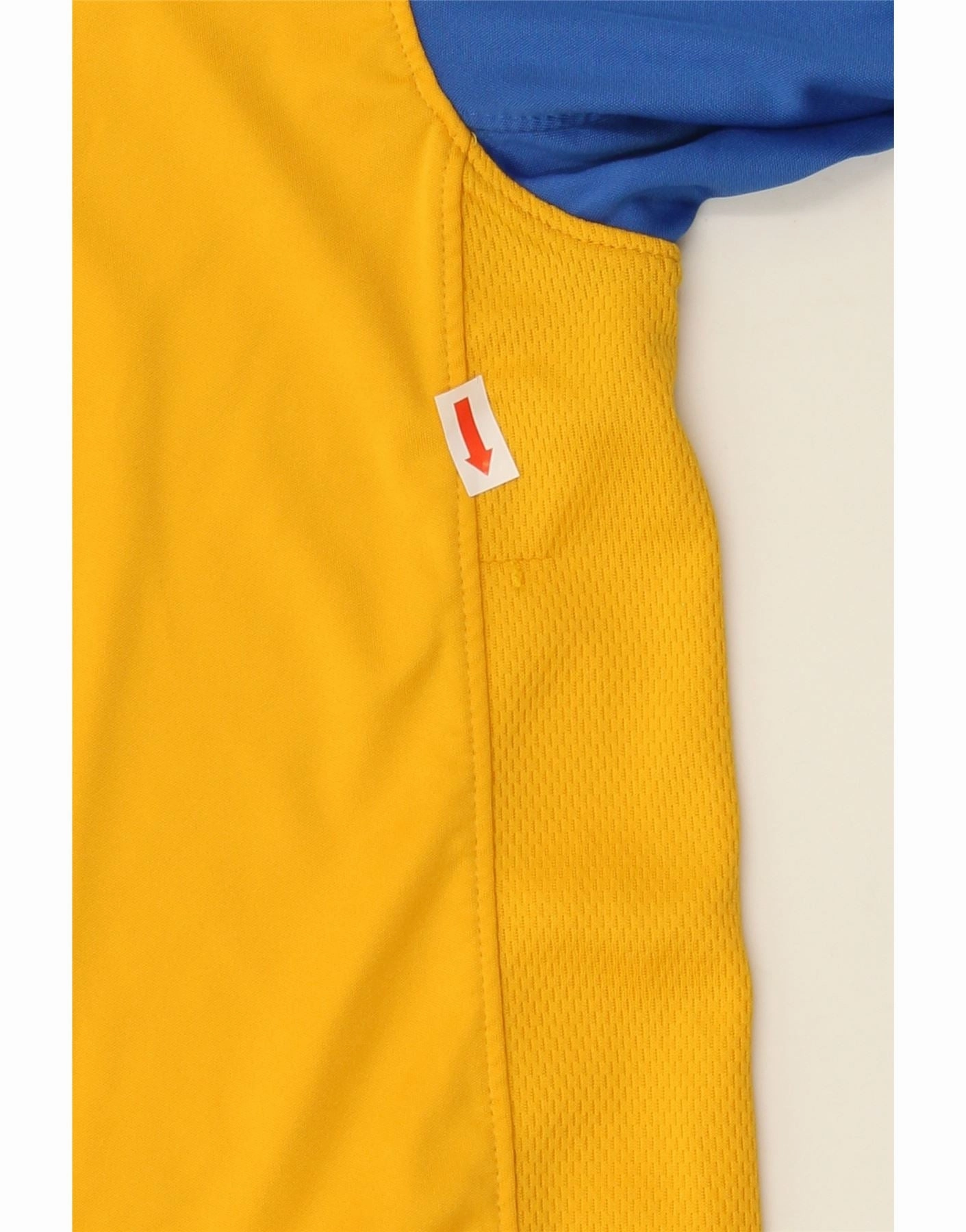 NIKE Mens Dri Fit Top Long Sleeve Small Yellow Colourblock Polyester