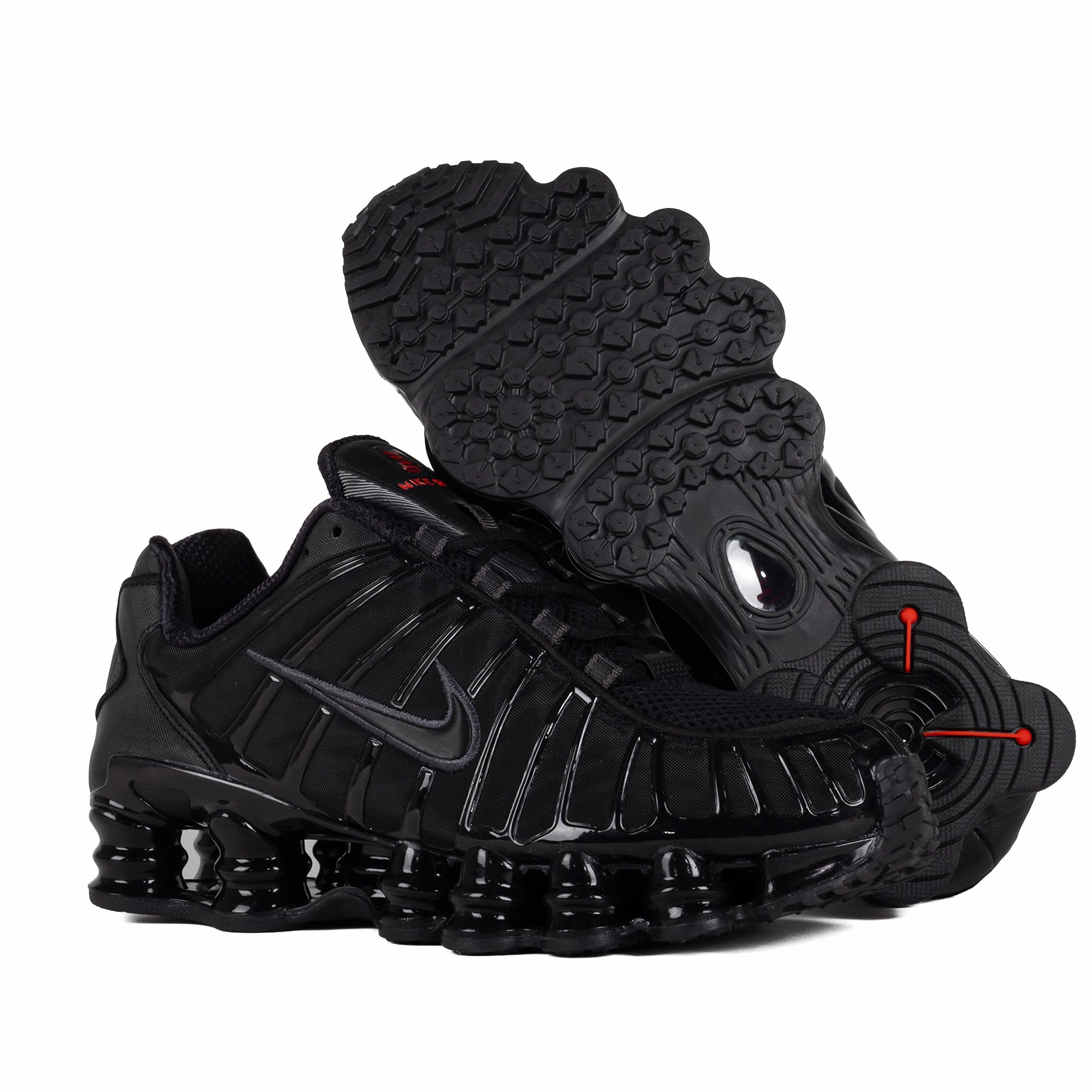 Nike Shox TL Black/Black/Metallic Hematite/Max Orange AV3595-002