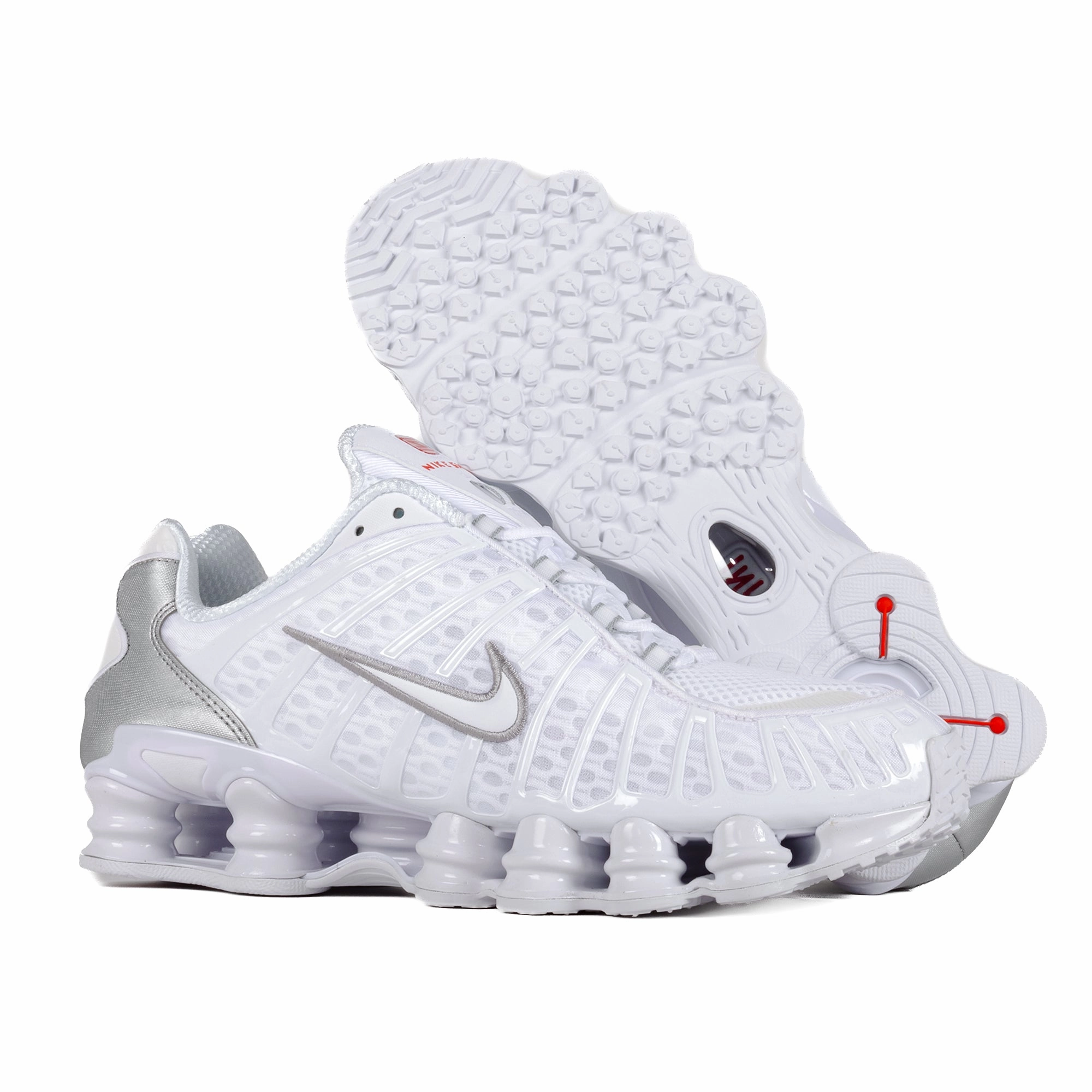 Nike Shox TL White/White/Metallic Silver/Max Orange AV3595-100