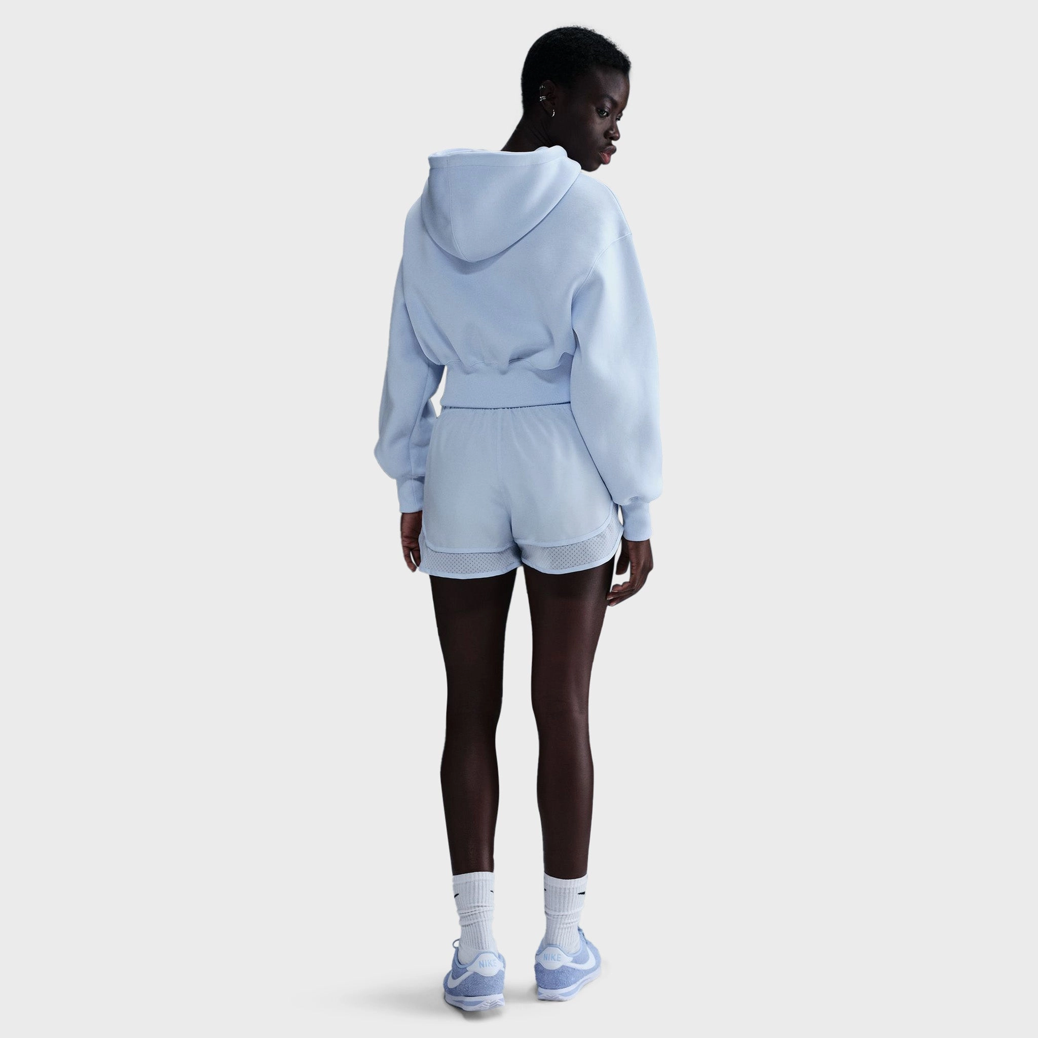 Nike Sportswear Women's Phoenix Fleece Loose Crop Full Zip Hoodie Blue Tint / Sail