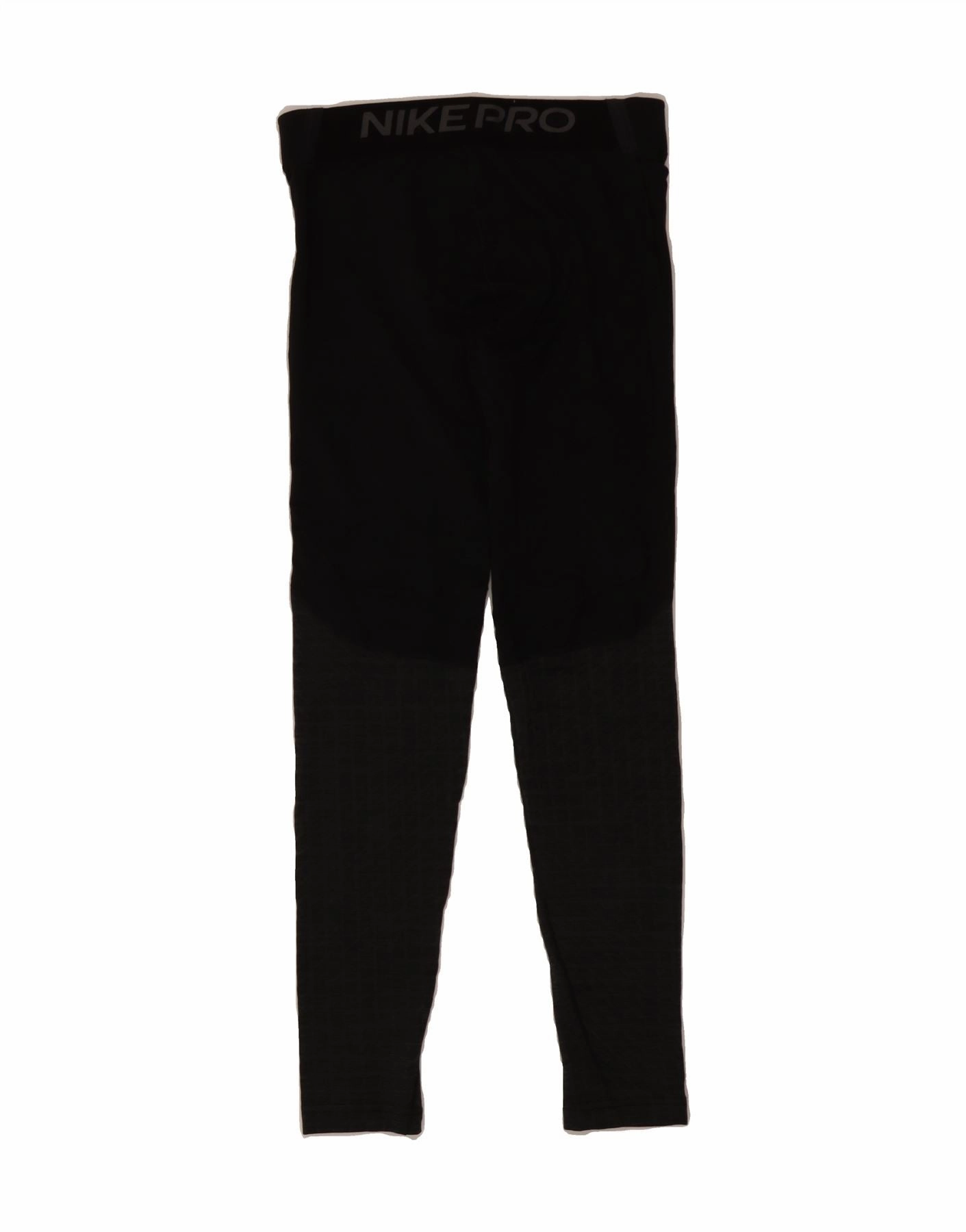 NIKE Womens Graphic Leggings UK 12 Medium Black Colourblock Polyester