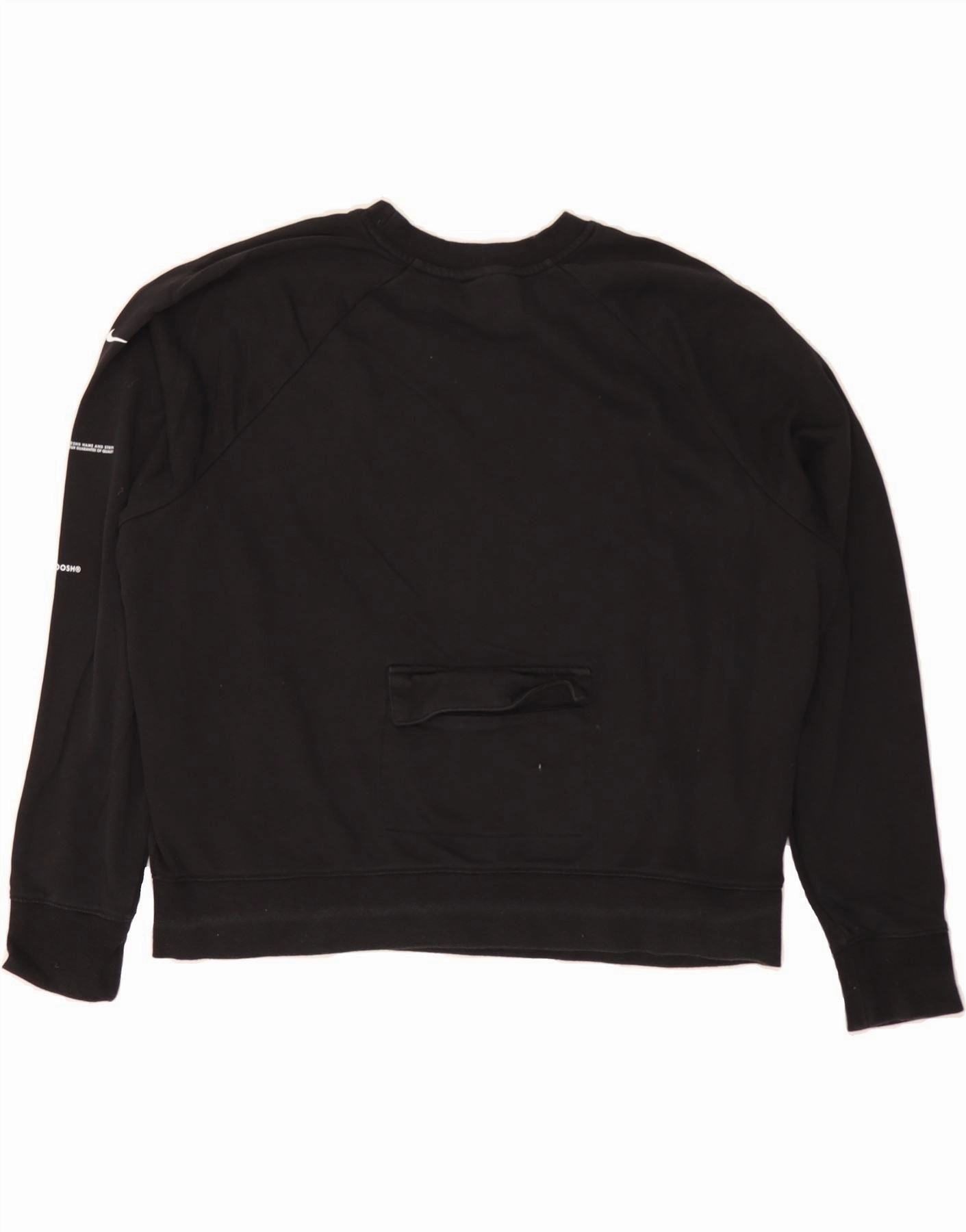 NIKE Womens Oversized Crop Graphic Sweatshirt Jumper UK 18 XL Black Cotton