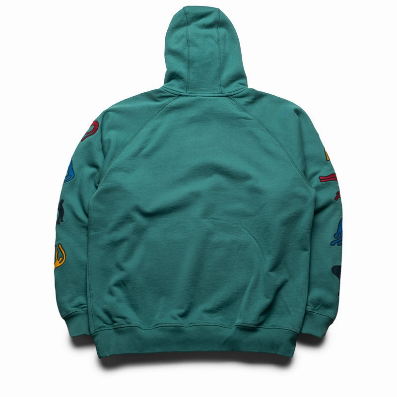 Parra La Chambre Nuit Hooded Sweatshirt - Washed Green
