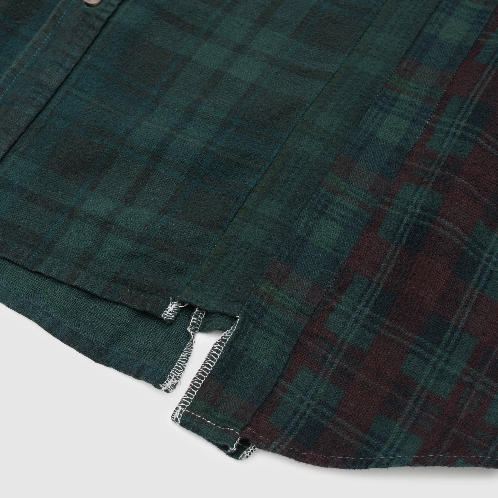 REBUILD BY NEEDLES 7 CUTS OVER DYE WIDE FLANNEL SHIRT