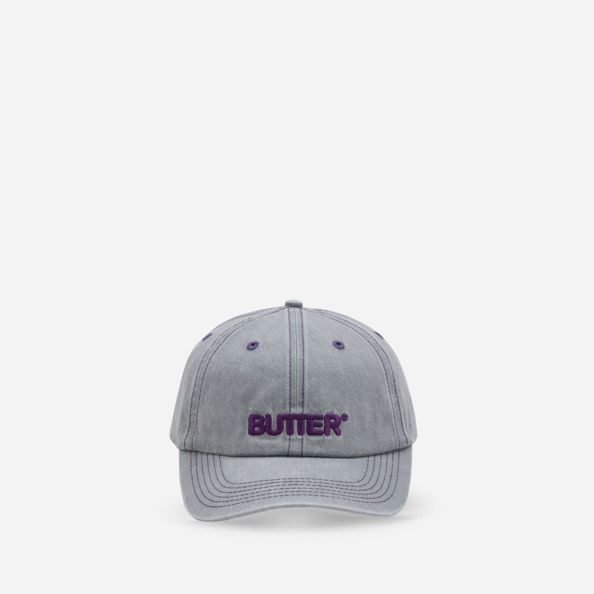 Rounded Logo 6 Panel Cap Washed Grey