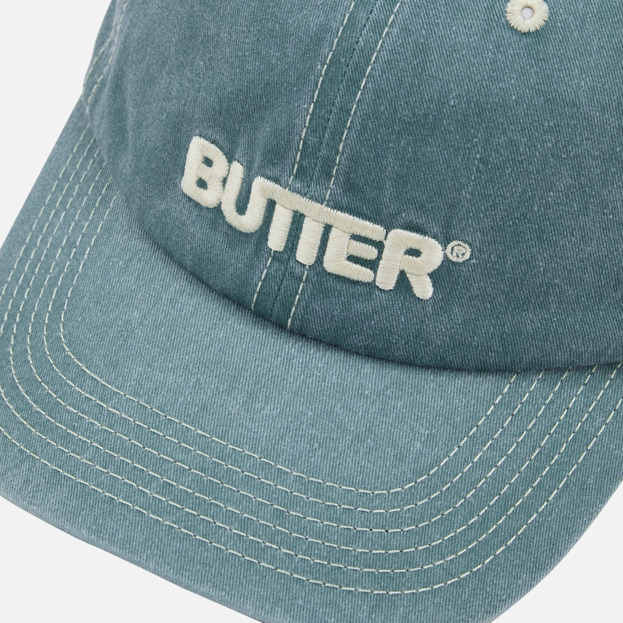Rounded Logo 6 Panel Cap Washed Ocean