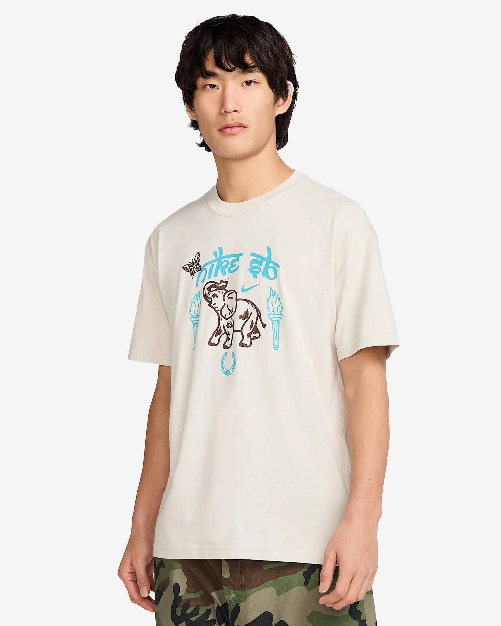 SB Max90 Elephant Skate T-Shirt Light Bone