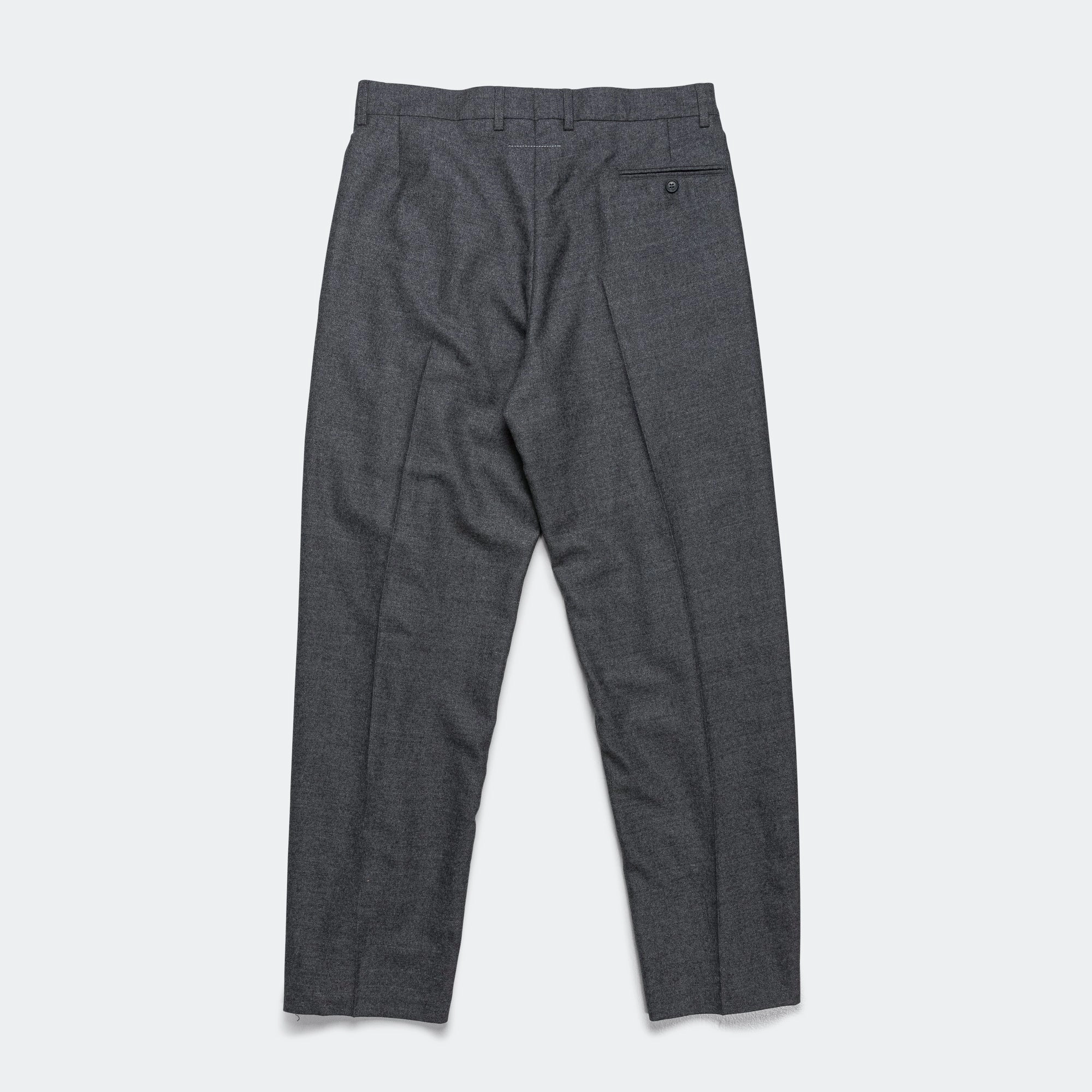 Tailored Wool Trousers - Dark Grey Melange