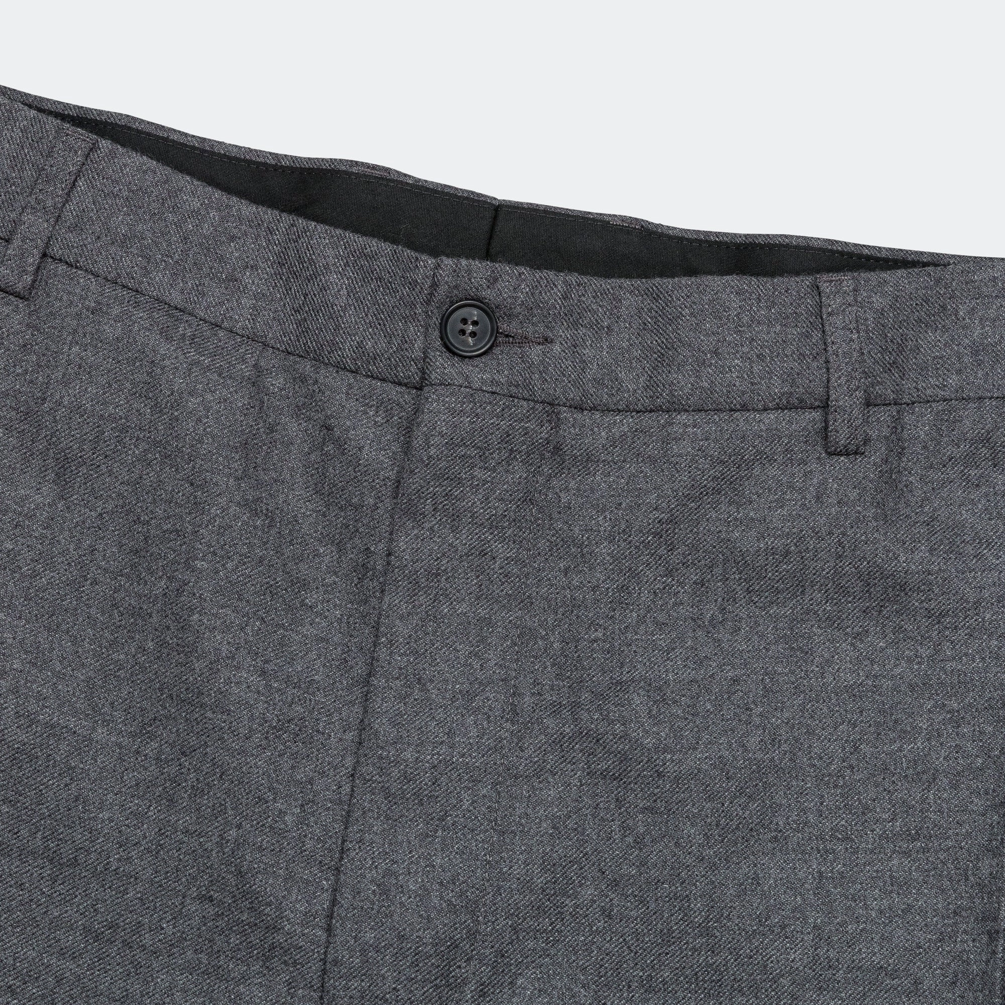 Tailored Wool Trousers - Dark Grey Melange