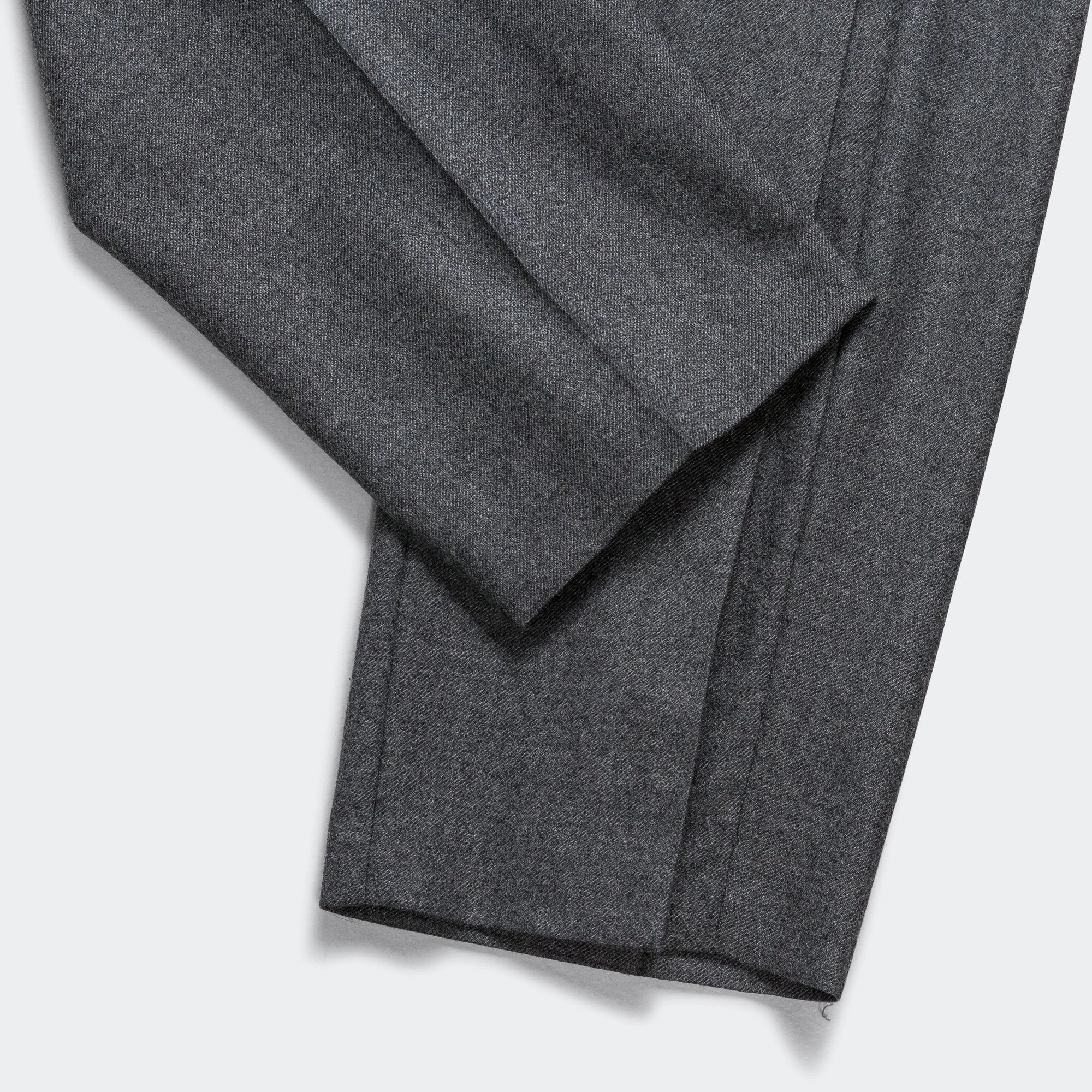 Tailored Wool Trousers - Dark Grey Melange