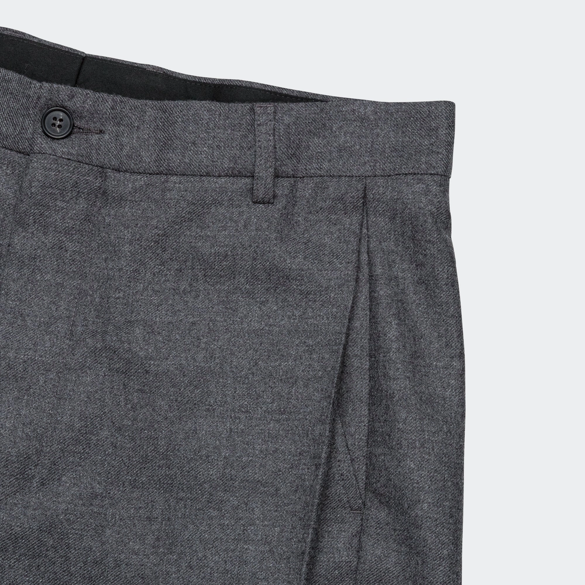 Tailored Wool Trousers - Dark Grey Melange