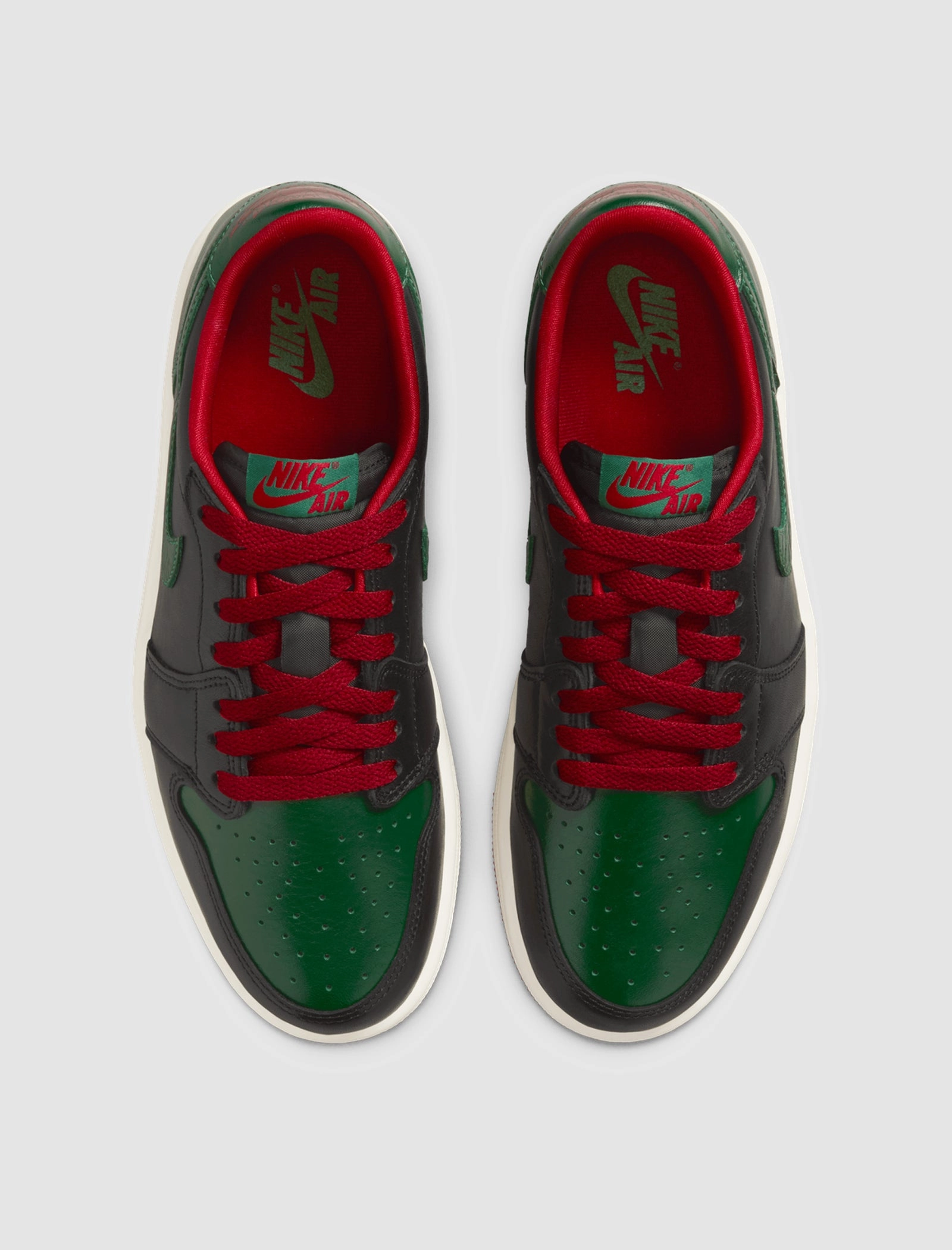 WOMEN'S AIR JORDAN 1 LOW OG BLACK/GORGE GREEN/VARSITY RED