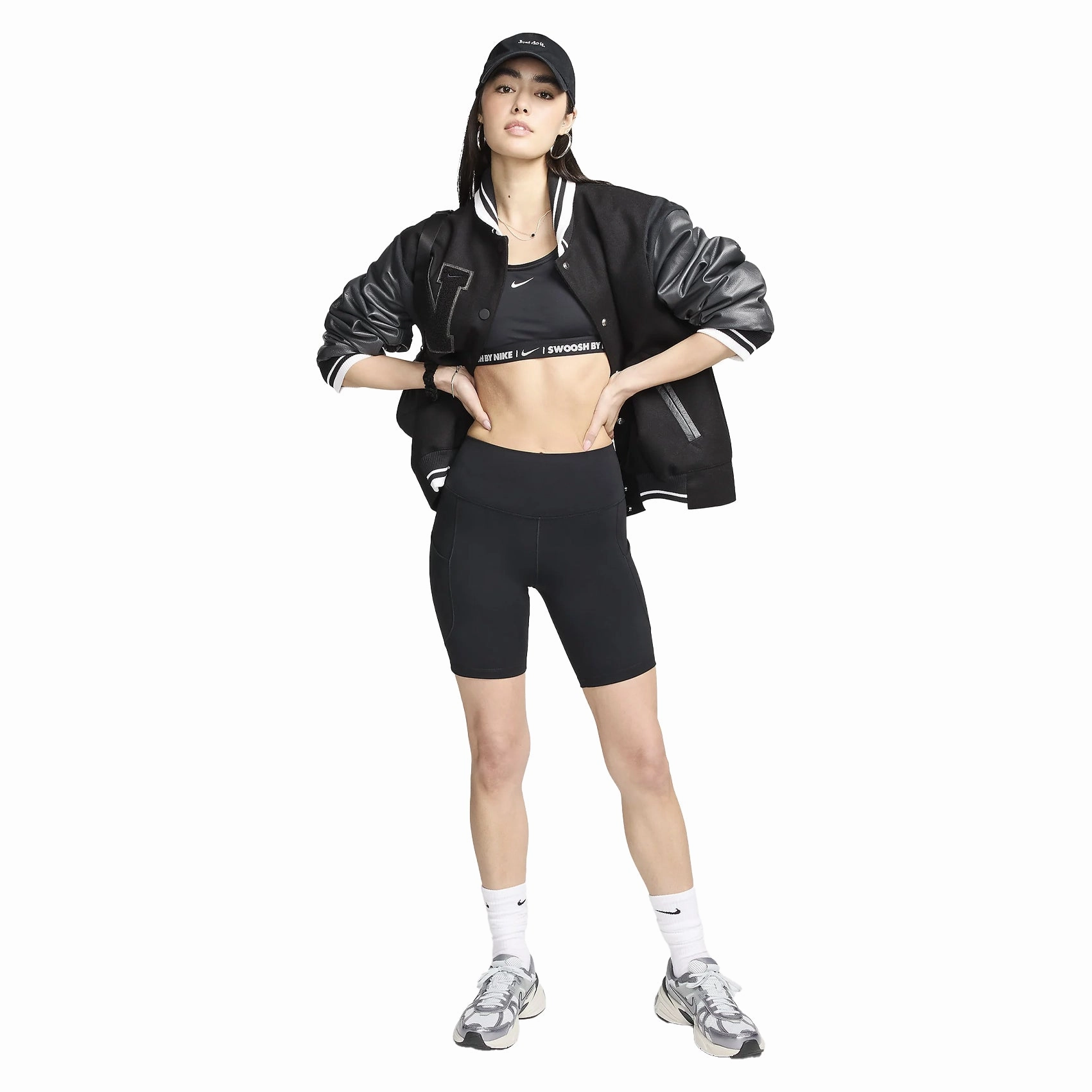 Womens Nike Dri-Fit One High-Waisted 8-Inch Biker Shorts With Pockets